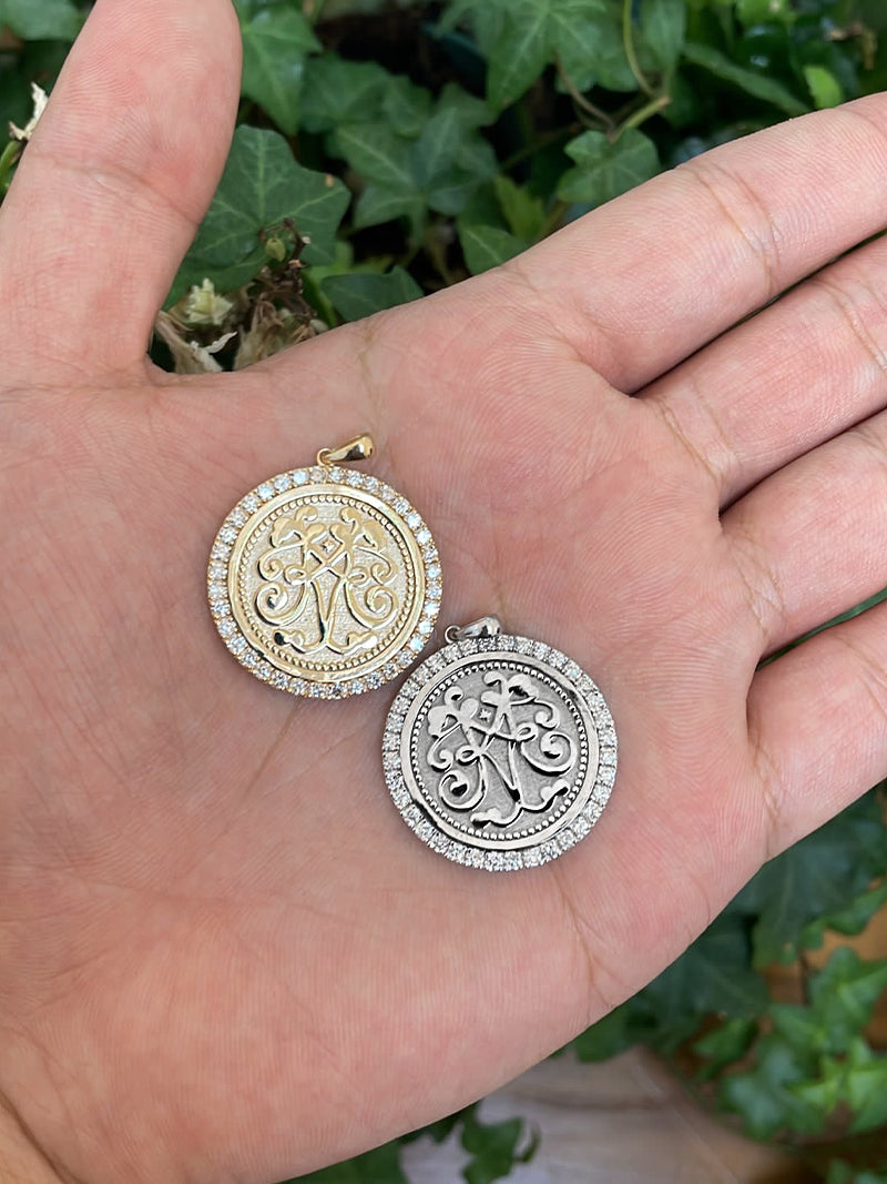 Diamond Monogram Medallion