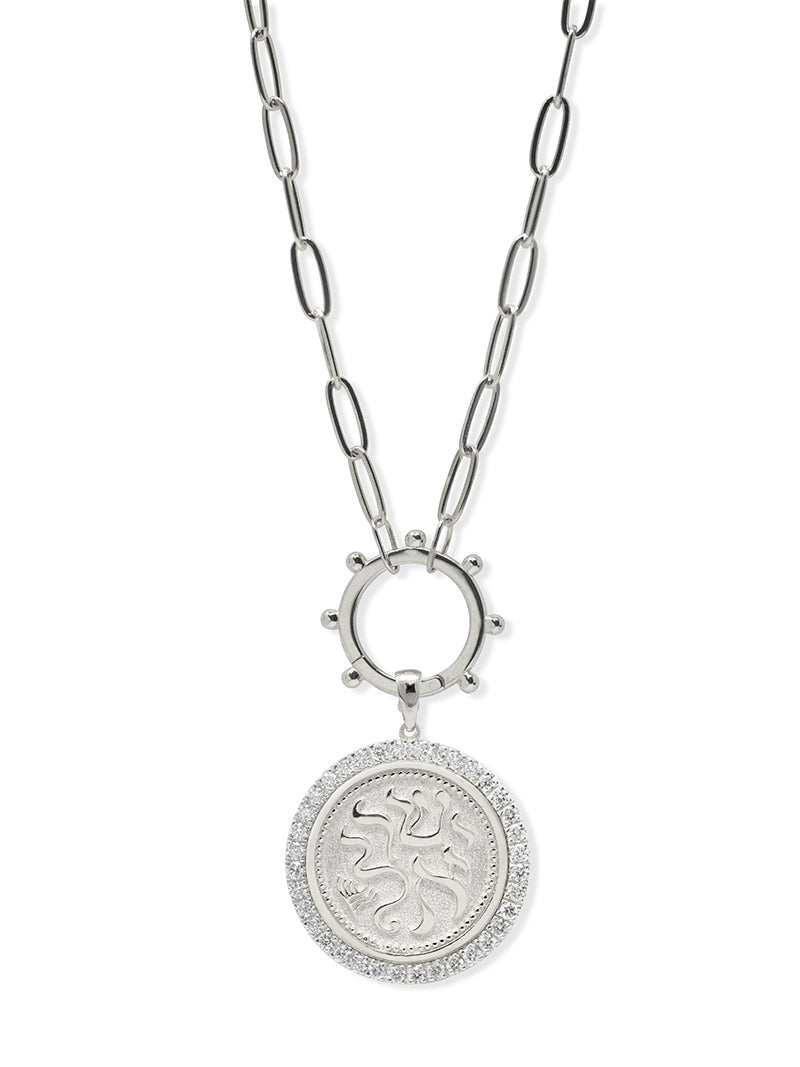 Israel Bonds Silver Pavé Sapphire Medallion