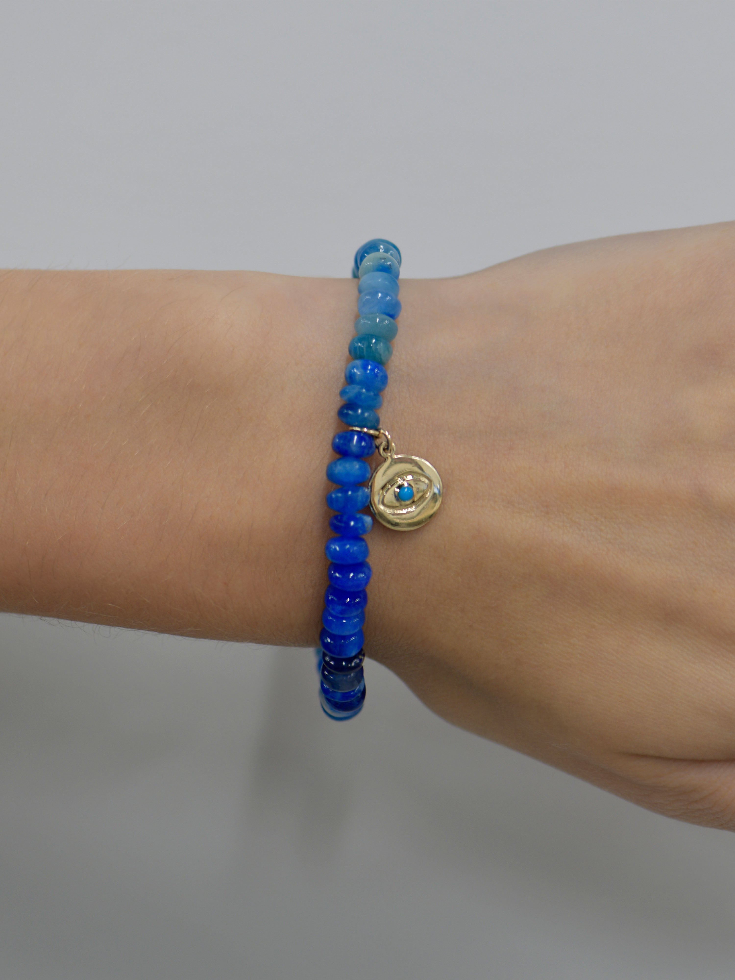 Bohème Ombré Blue Rondelle Bracelet