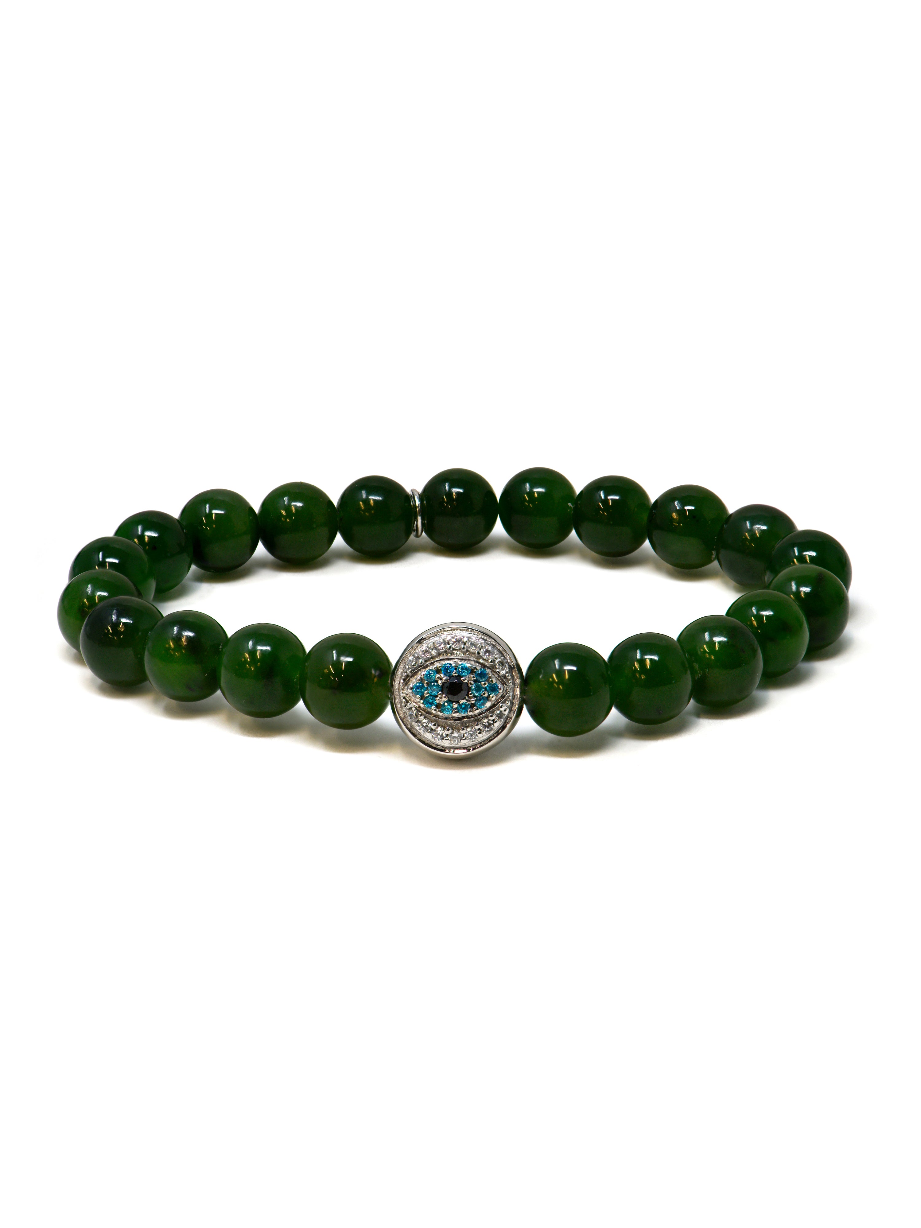 Bohème Nephrite Jade Evil Eye Bracelet