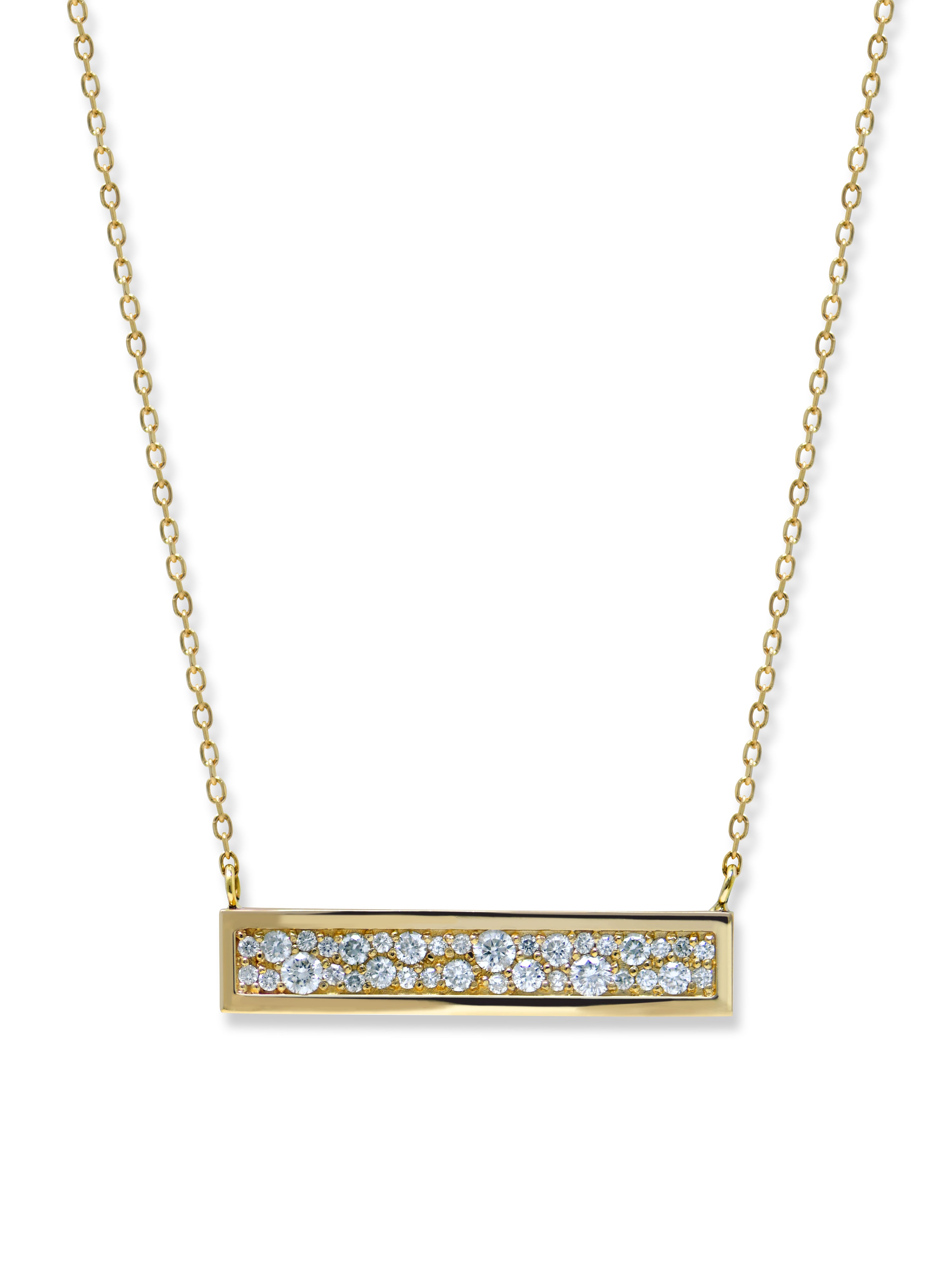 Cléo Mini Geometric Pavé Bar Necklace
