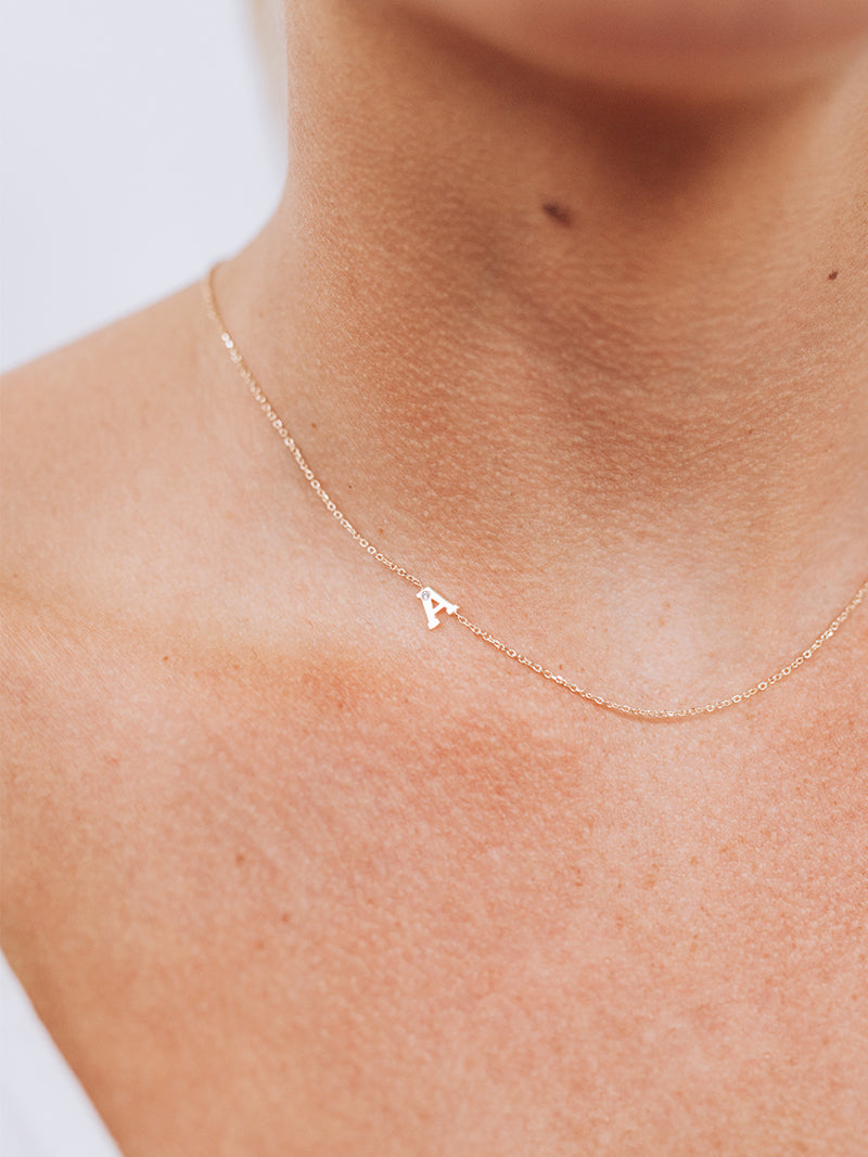 Love Letter Single Diamond Initial Necklace