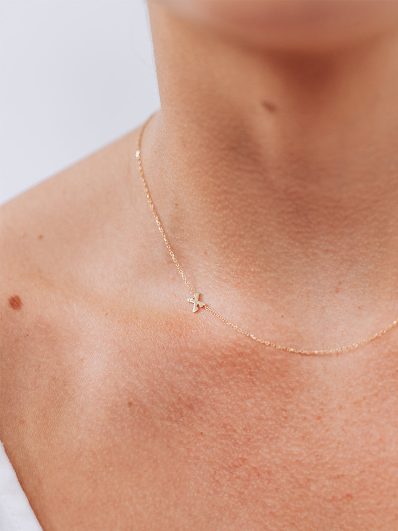 Love Letter Single Diamond Initial Necklace