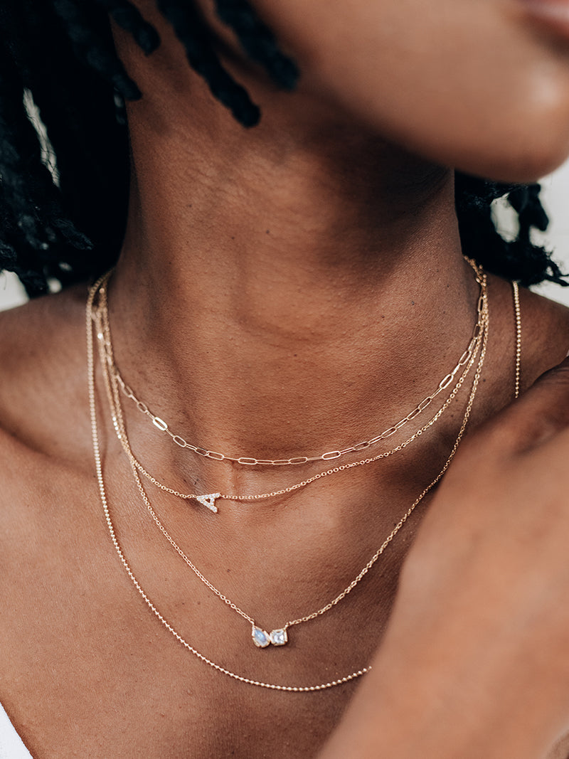 Love Letter Pavé Initial Necklace