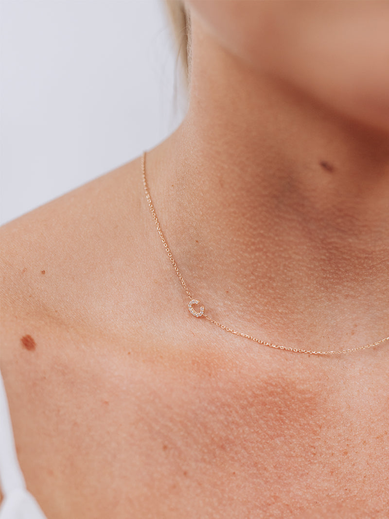 Love Letter Pavé Initial Necklace