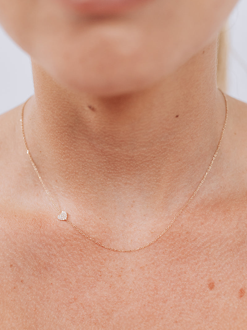 Love Letter Pavé Heart Necklace