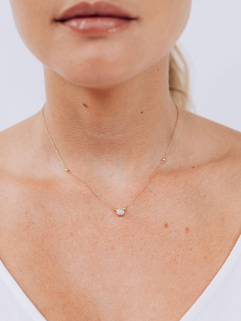 Dew Drop Bonheur Birthstone Necklace