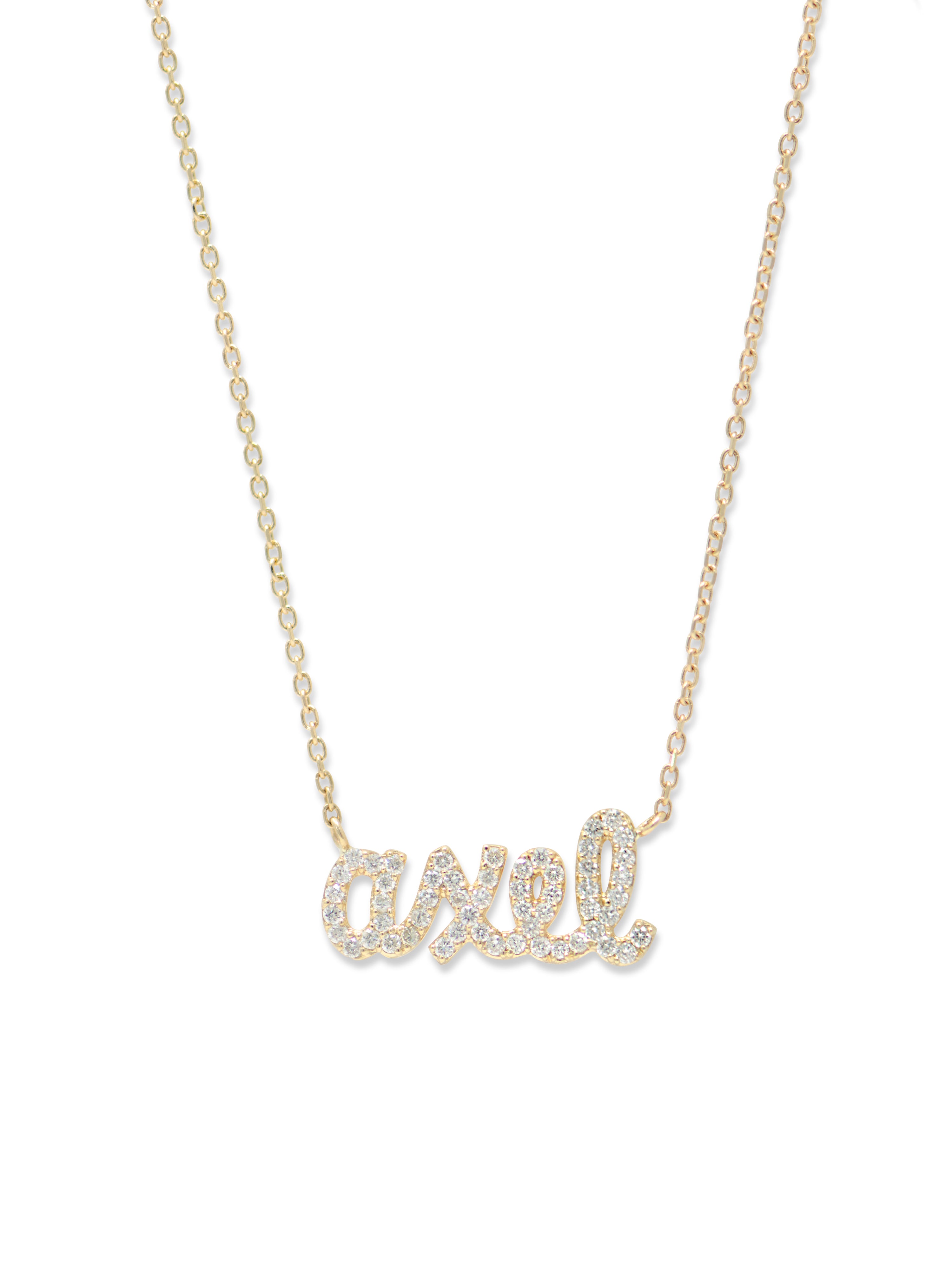 Customizable Pavé Script Necklace