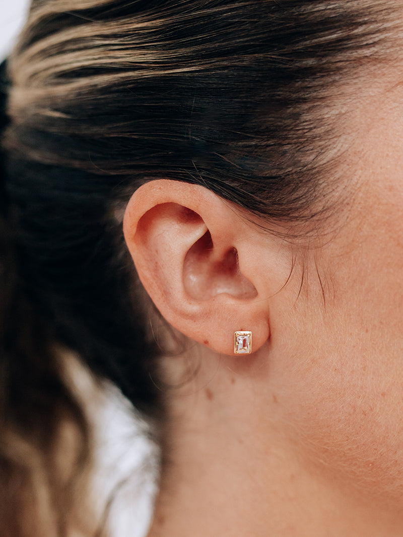 Cléo Carré Baguette Studs