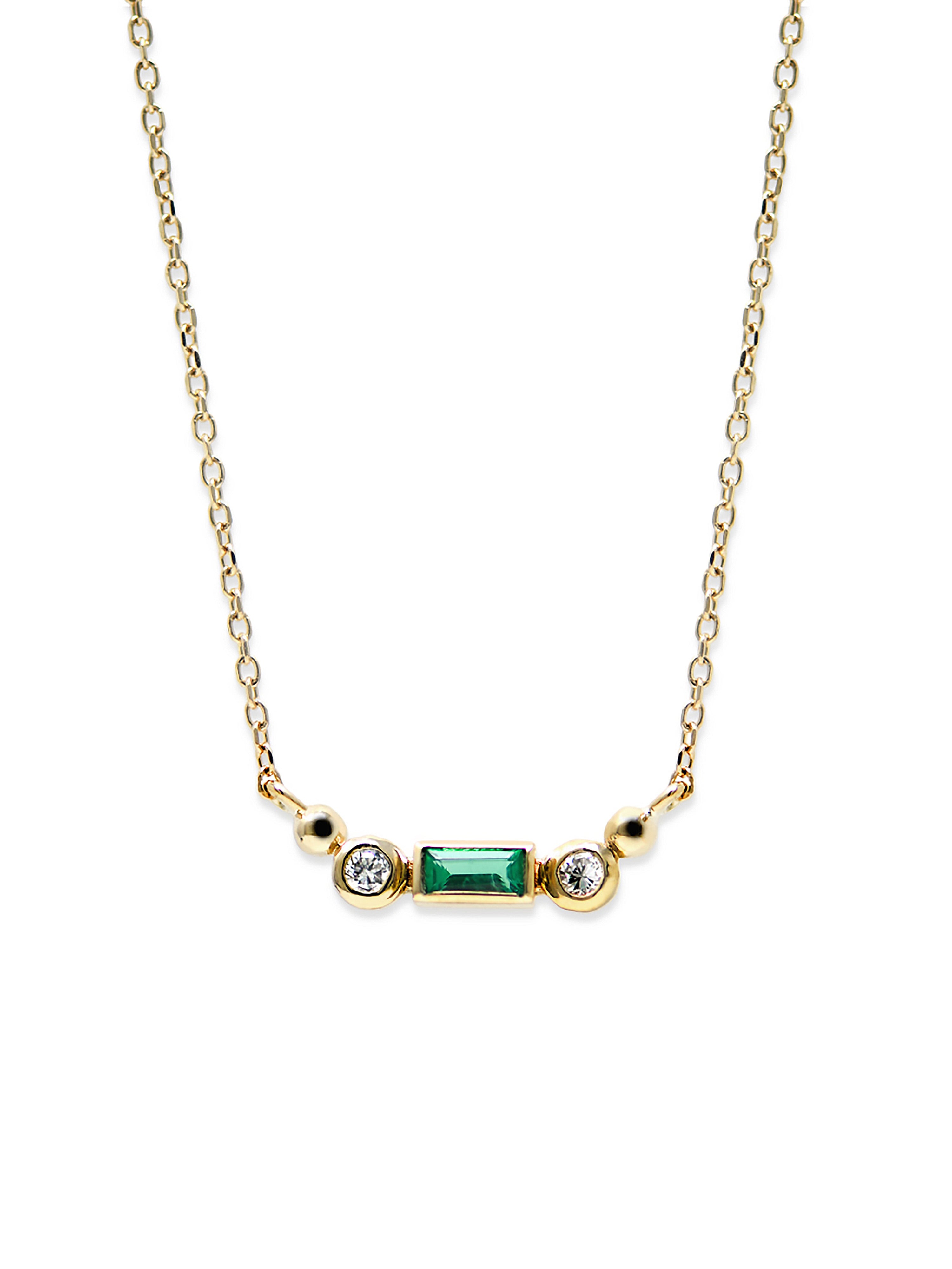 Cléo Emerald Baguette Pendant