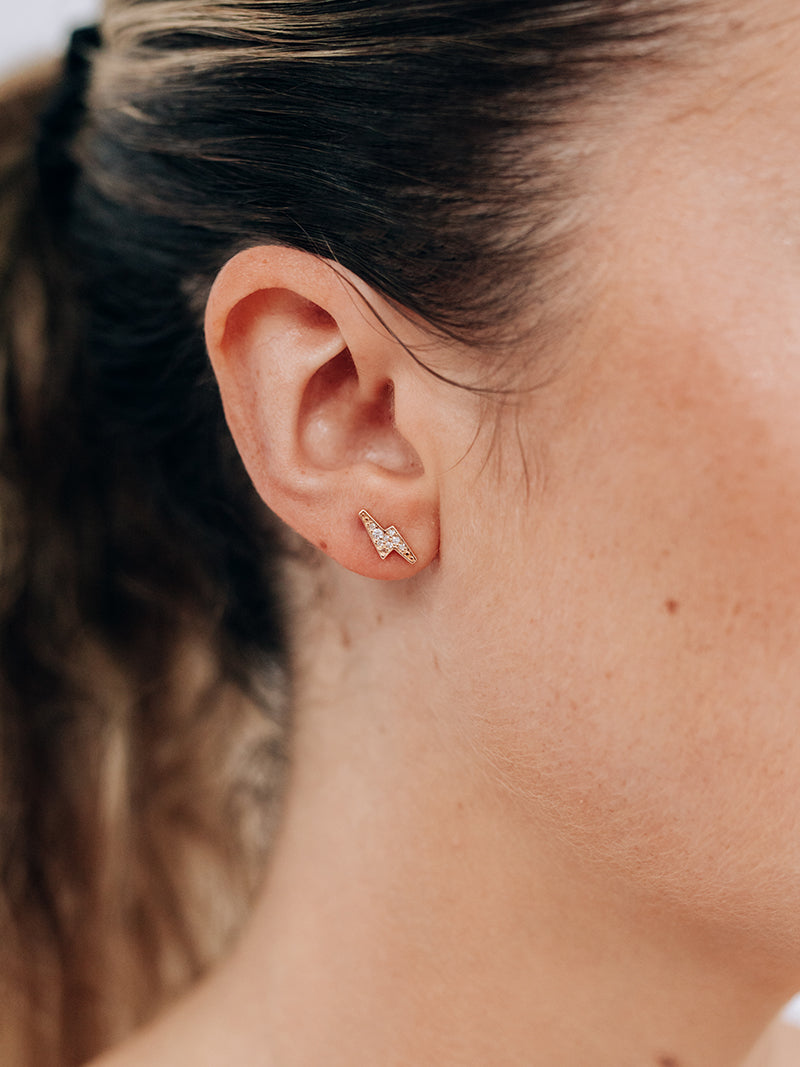 Aztec Lightning Bolt Studs