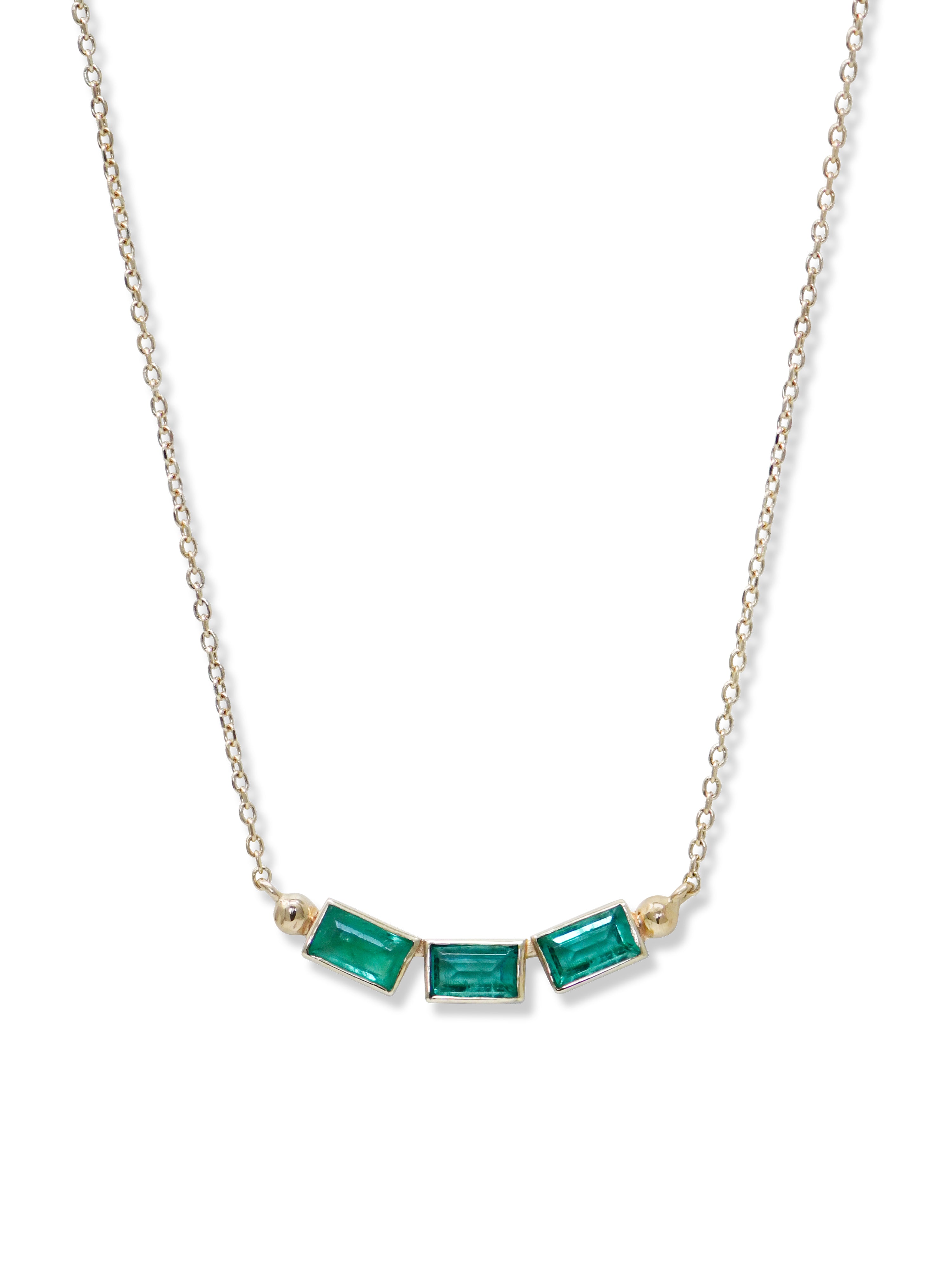 Cléo Baguette Trio Necklace