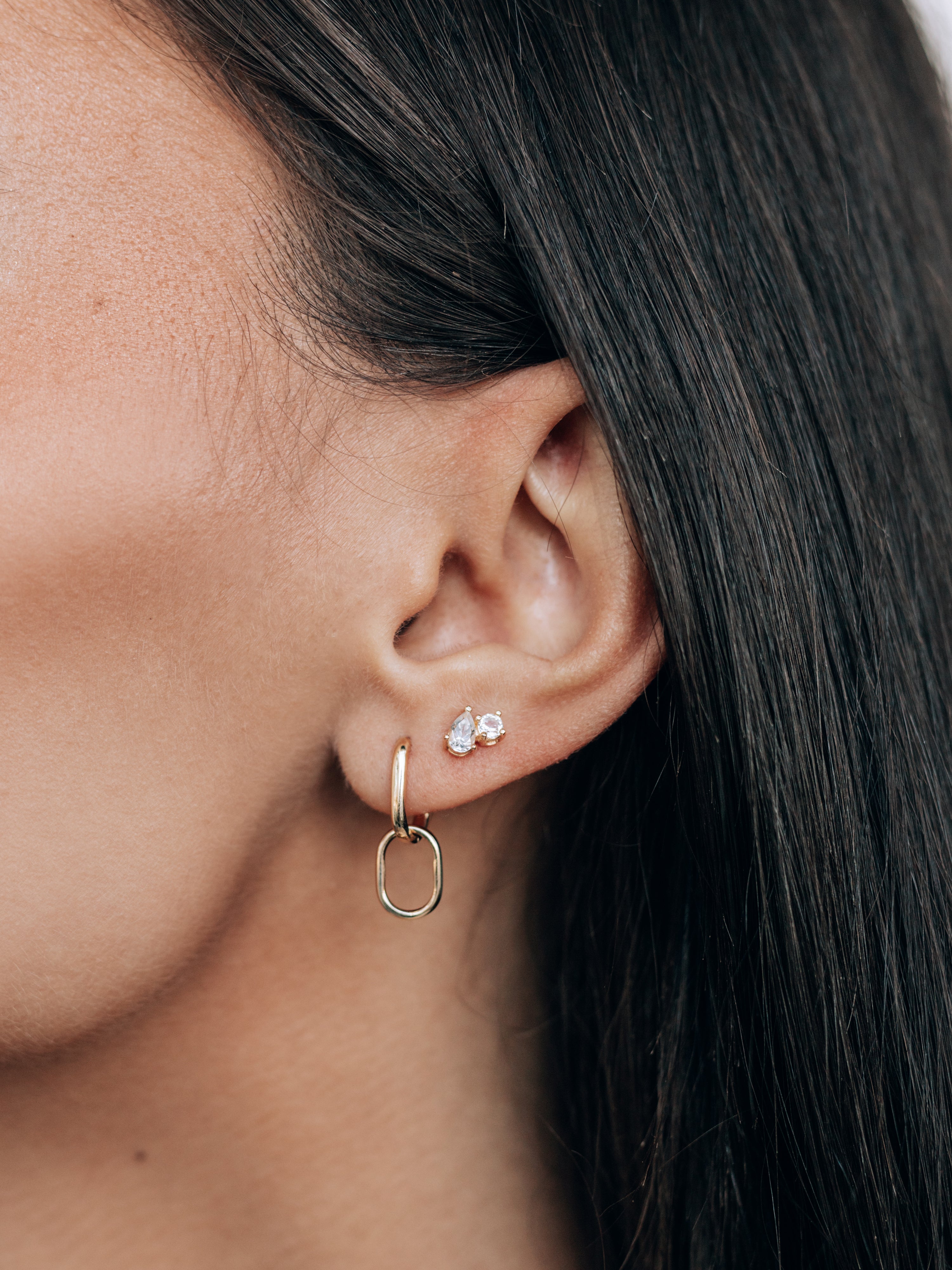 Classique Jojo Paper Clip Double Hoops