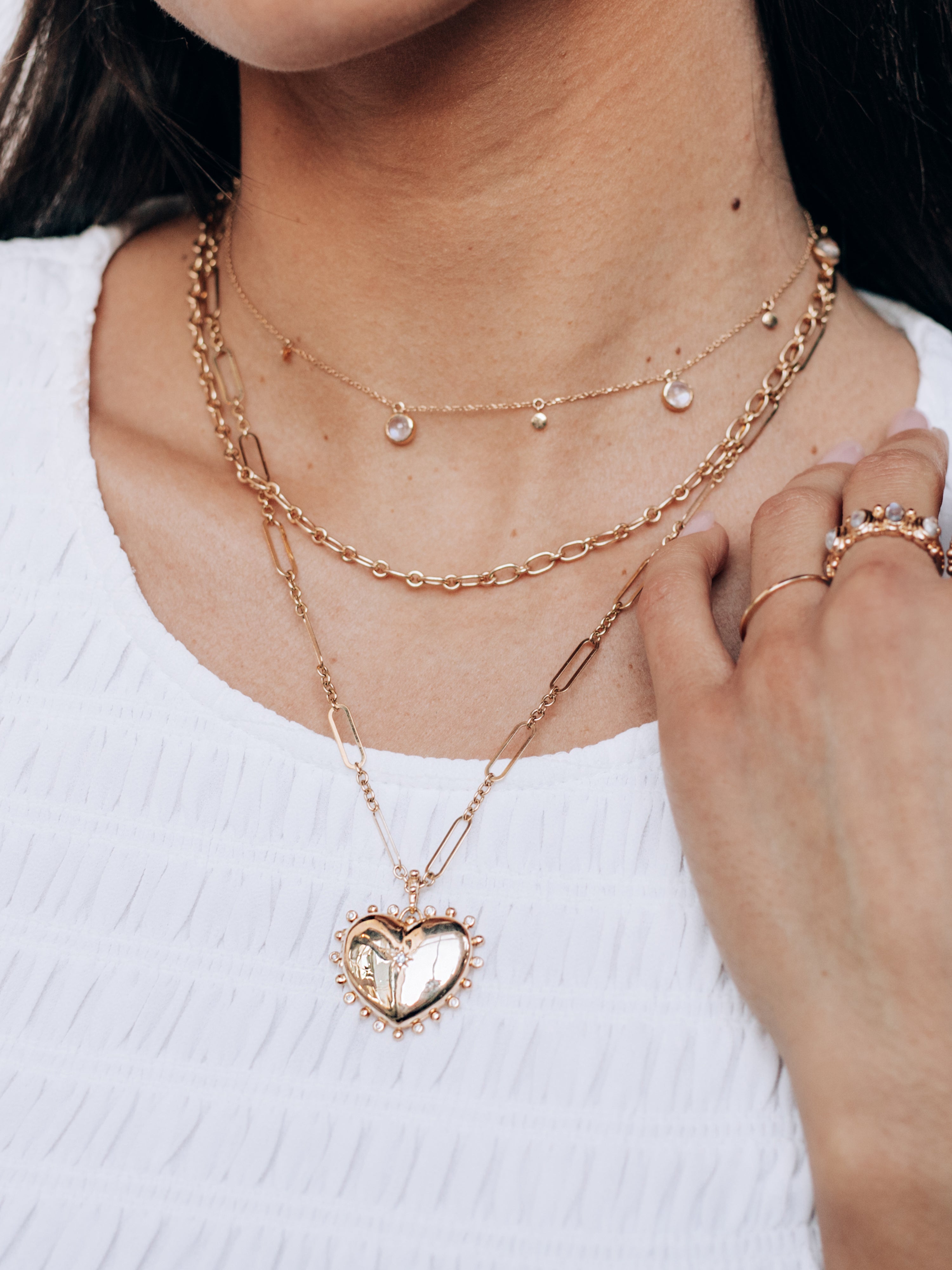 Dew Drop Large Heart Locket