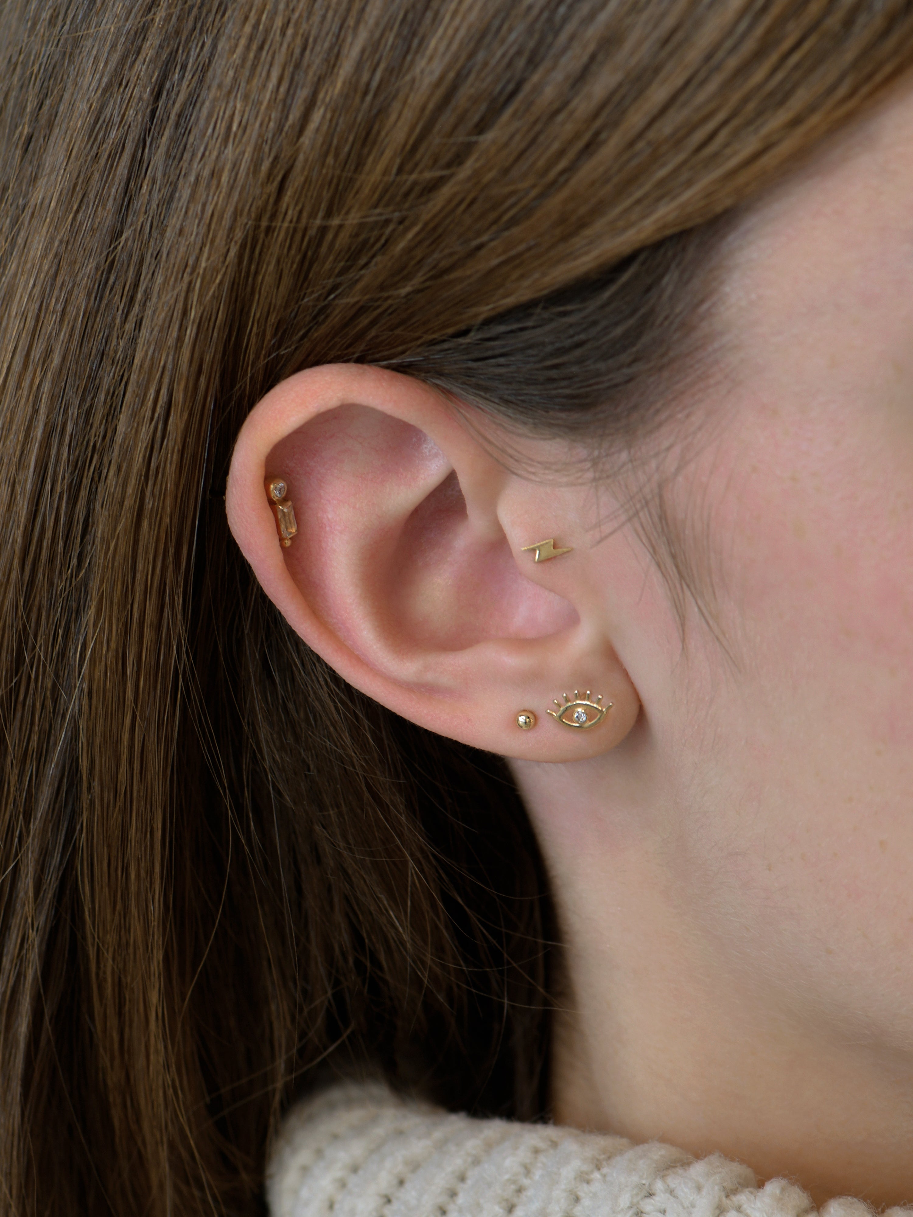 Anzie x Mel Soldera Lash Evil Eye Single Stud