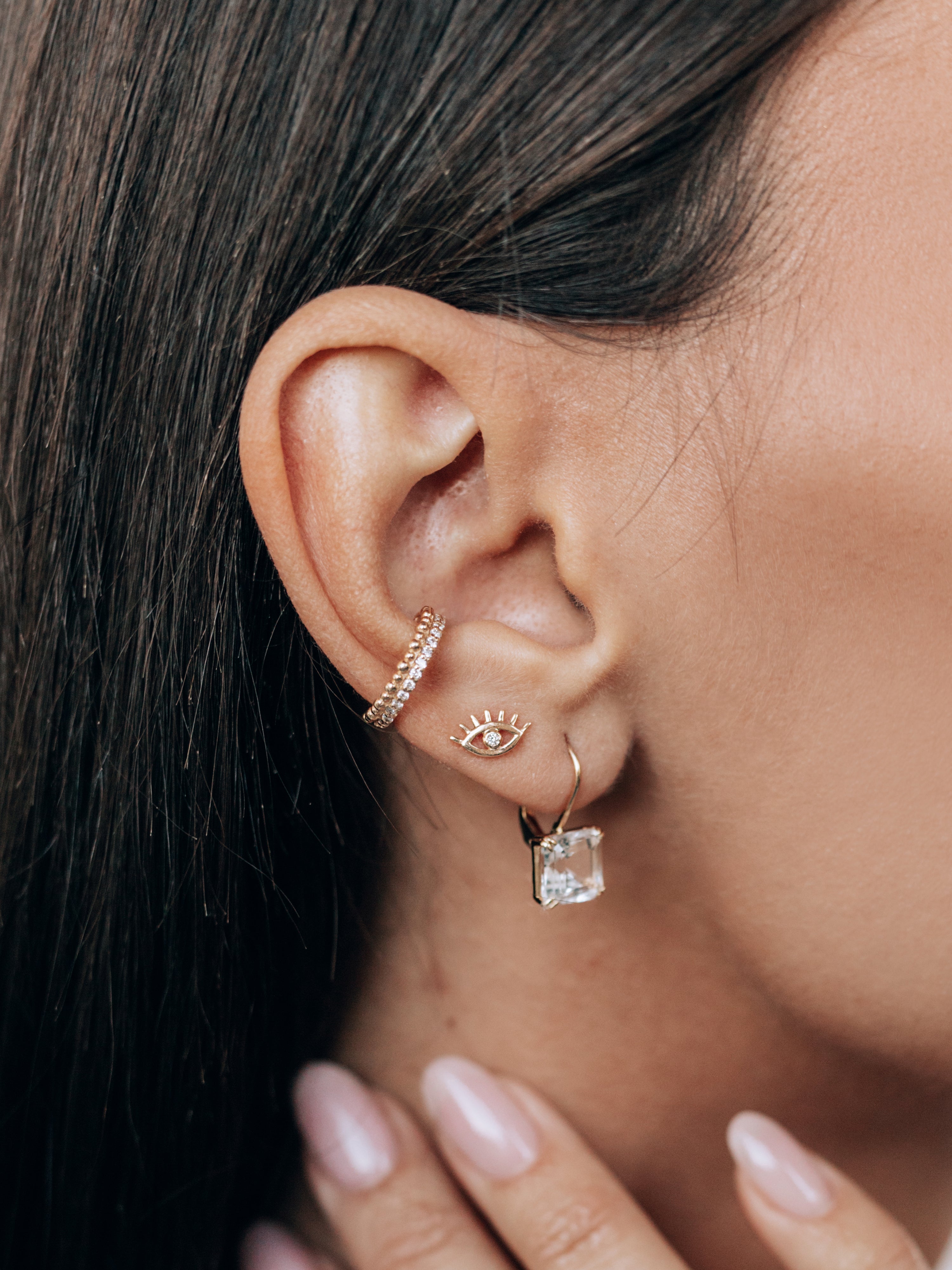 Anzie x Mel Soldera Clou d’Oreille Cil de Mauvais Œil