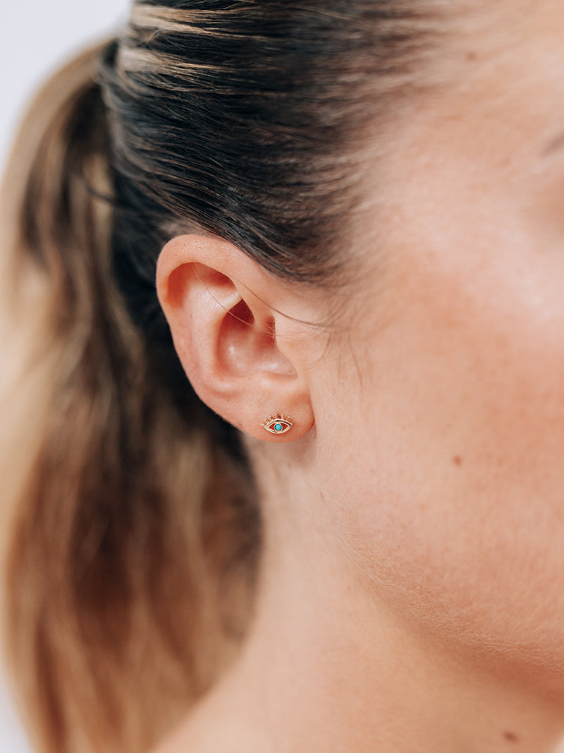 Anzie x Mel Soldera Lash Evil Eye Single Stud