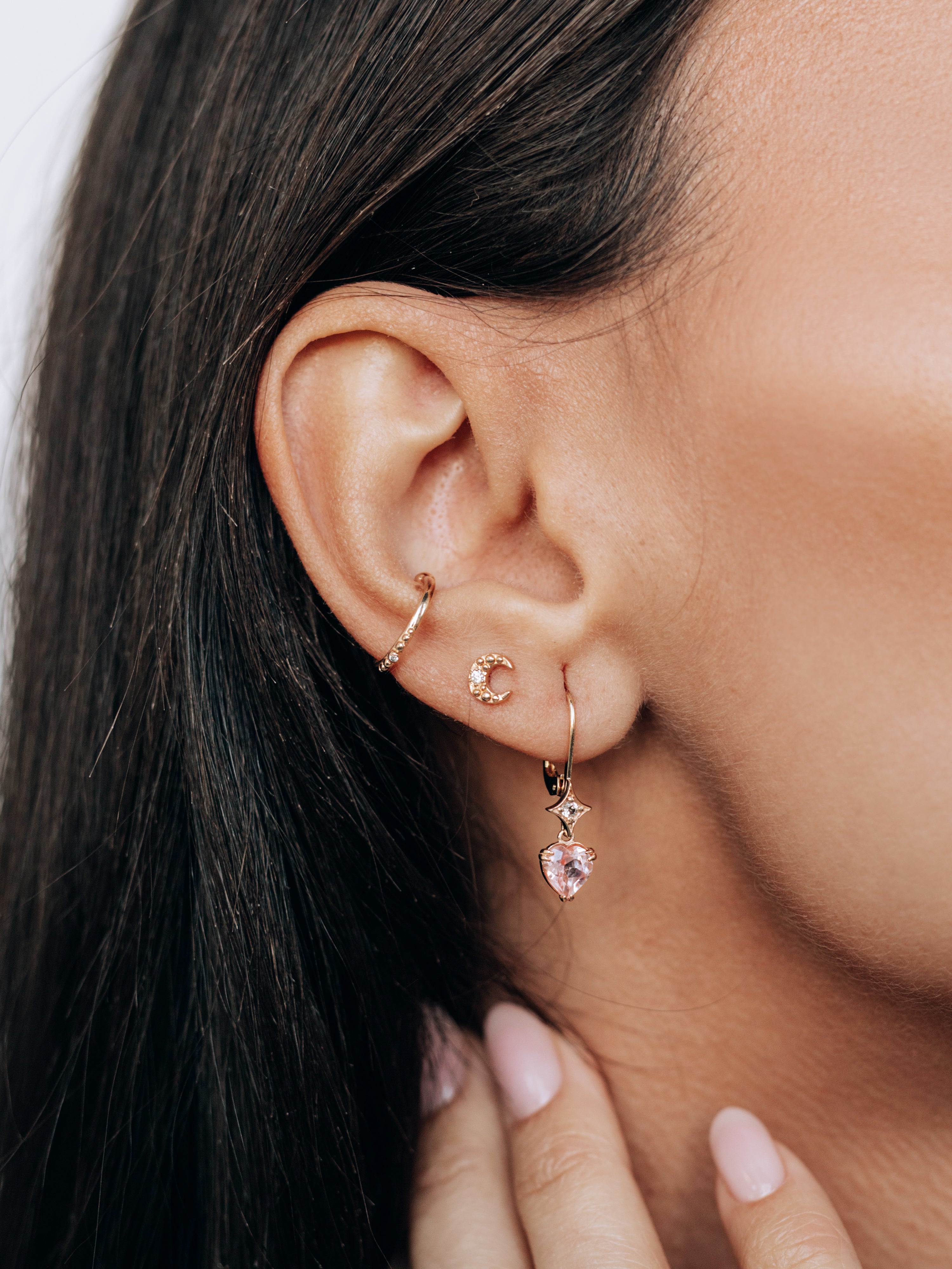 Anzie x Mel Soldera Petite Crescent Moon Single Stud