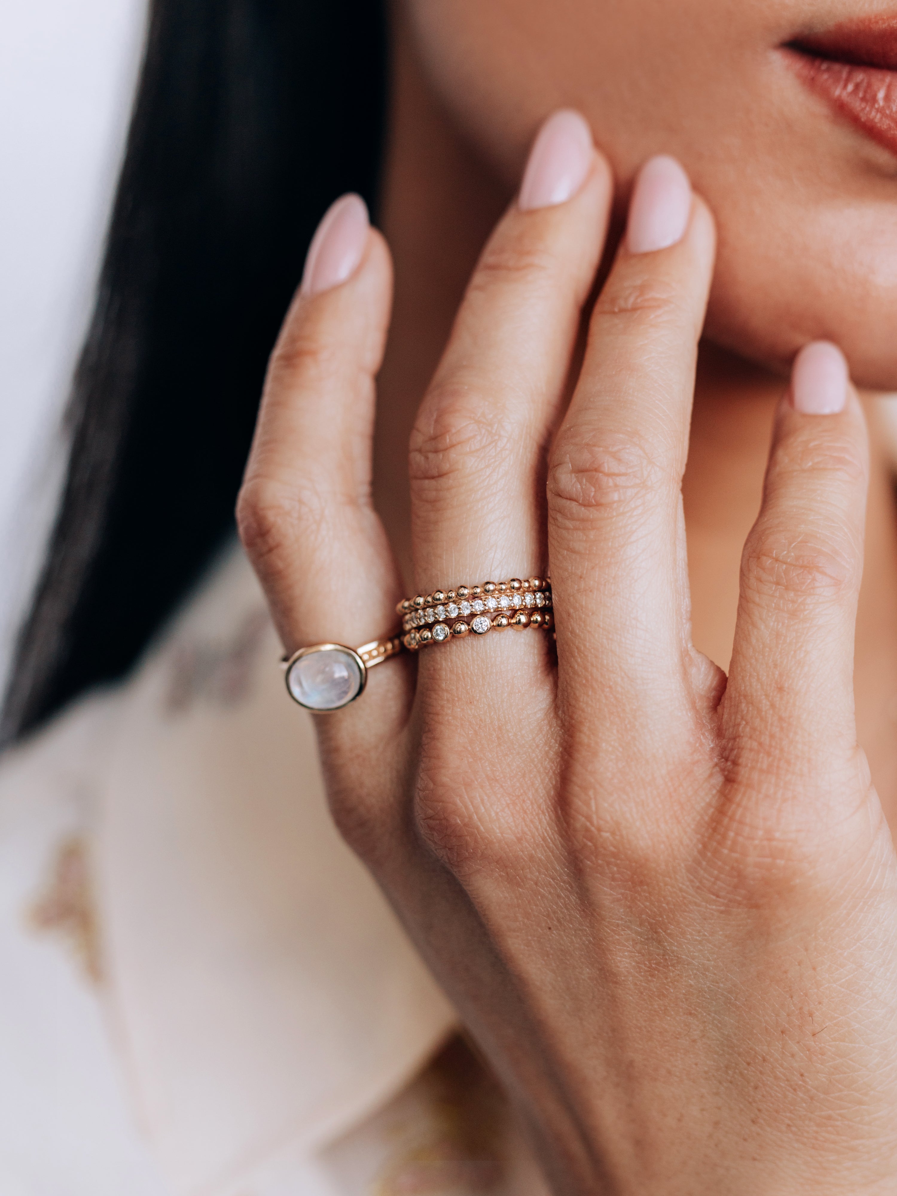 Dew Drop Pavé Double Eternity Band