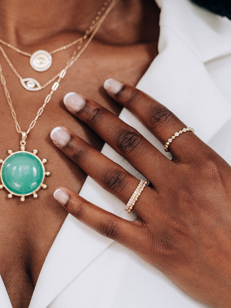 Dew Drop Pavé Double Eternity Band