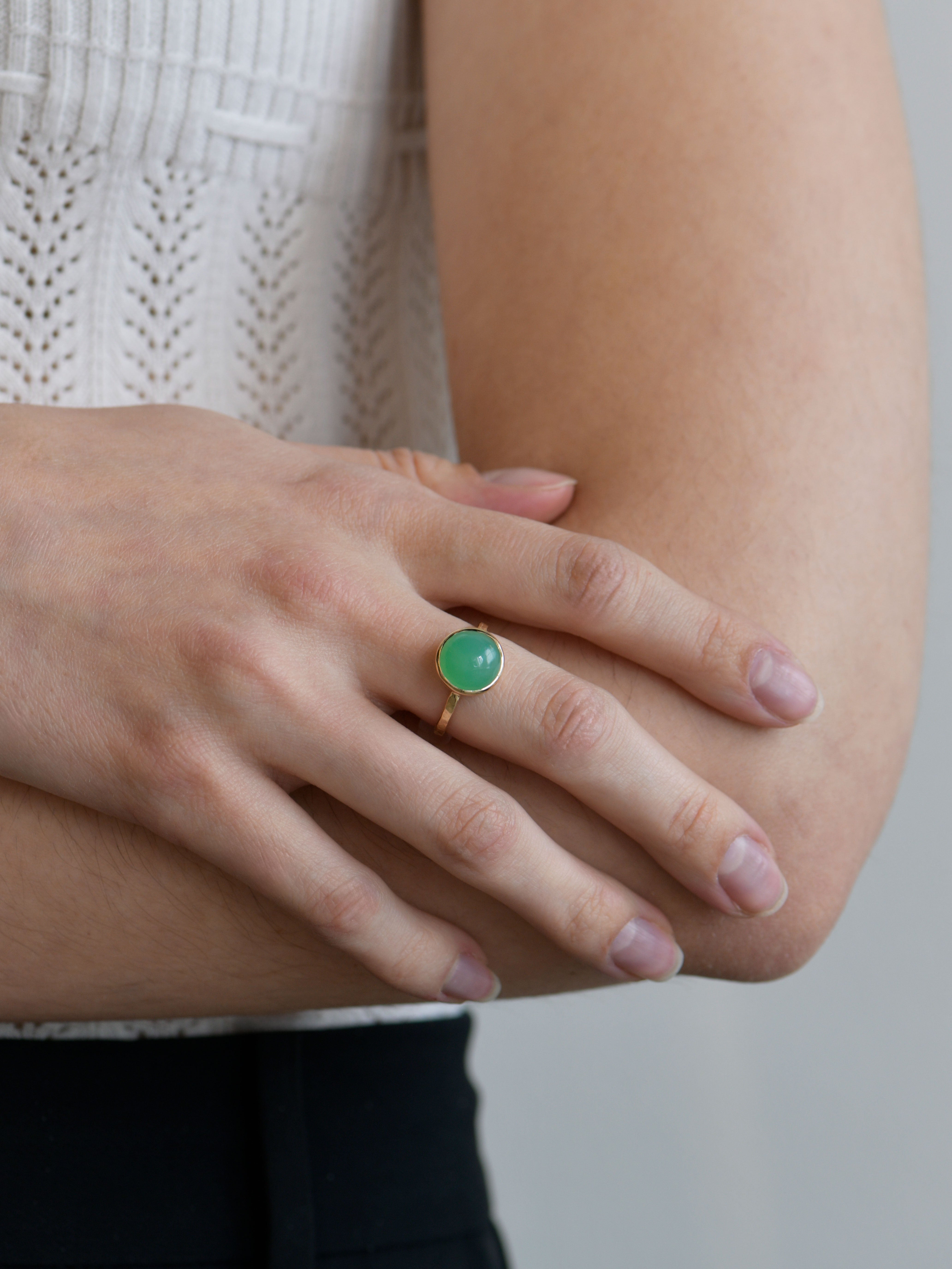 Classique Chrysoprase Bezel Ring
