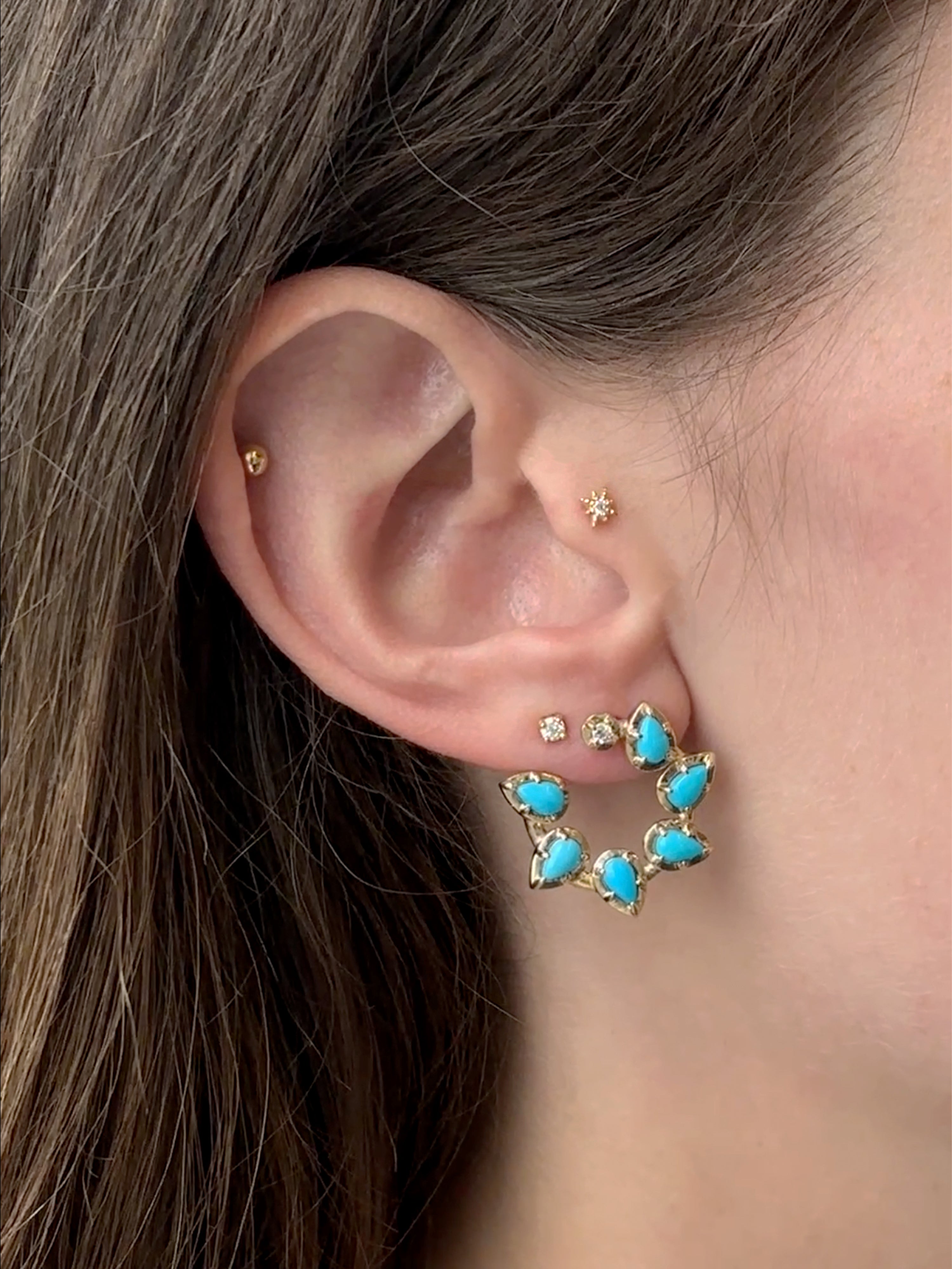 Mélia Pear Front to Back Hoops