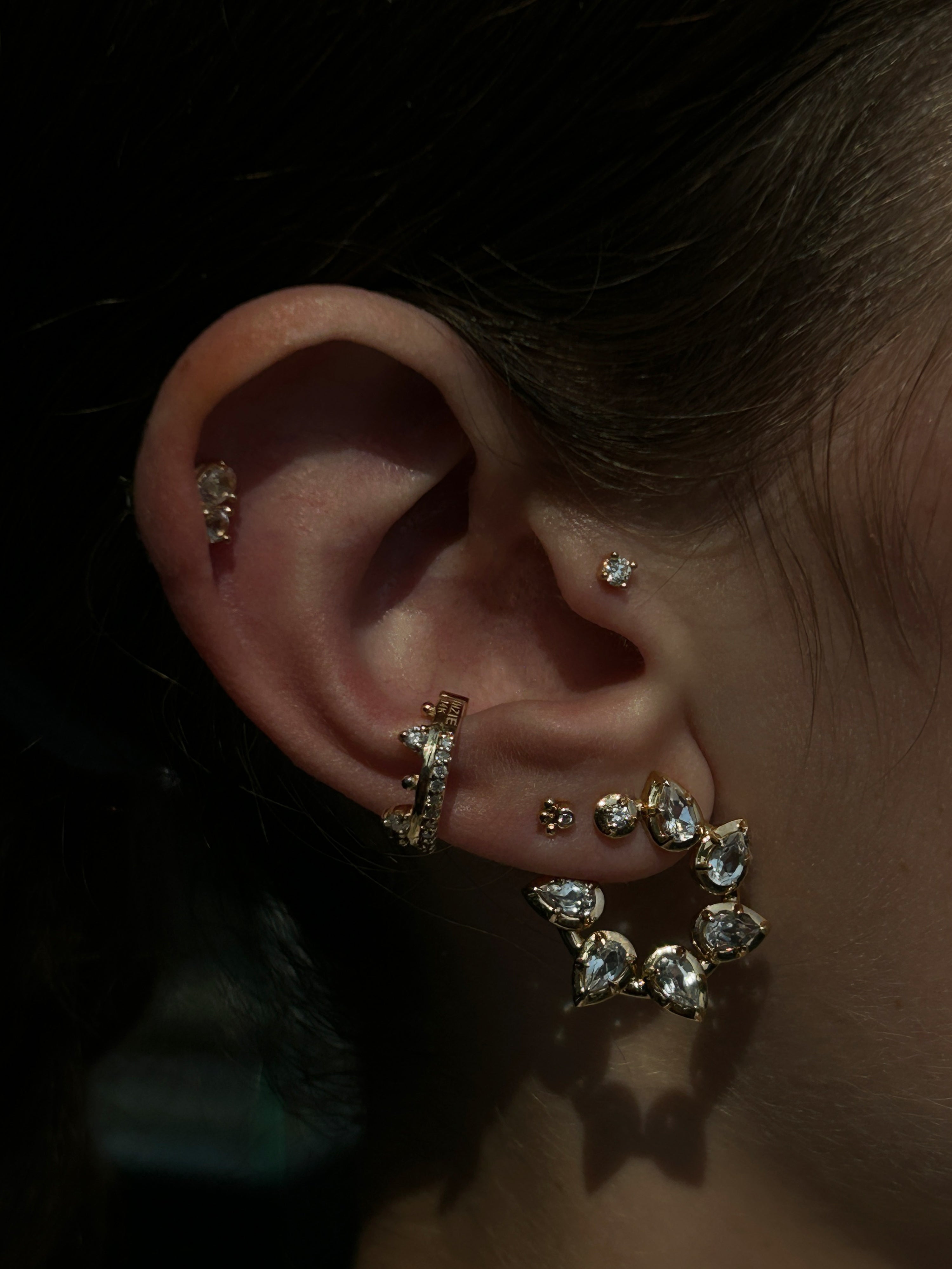 Mélia Poire Avant à L'arrière Boucles D'oreille