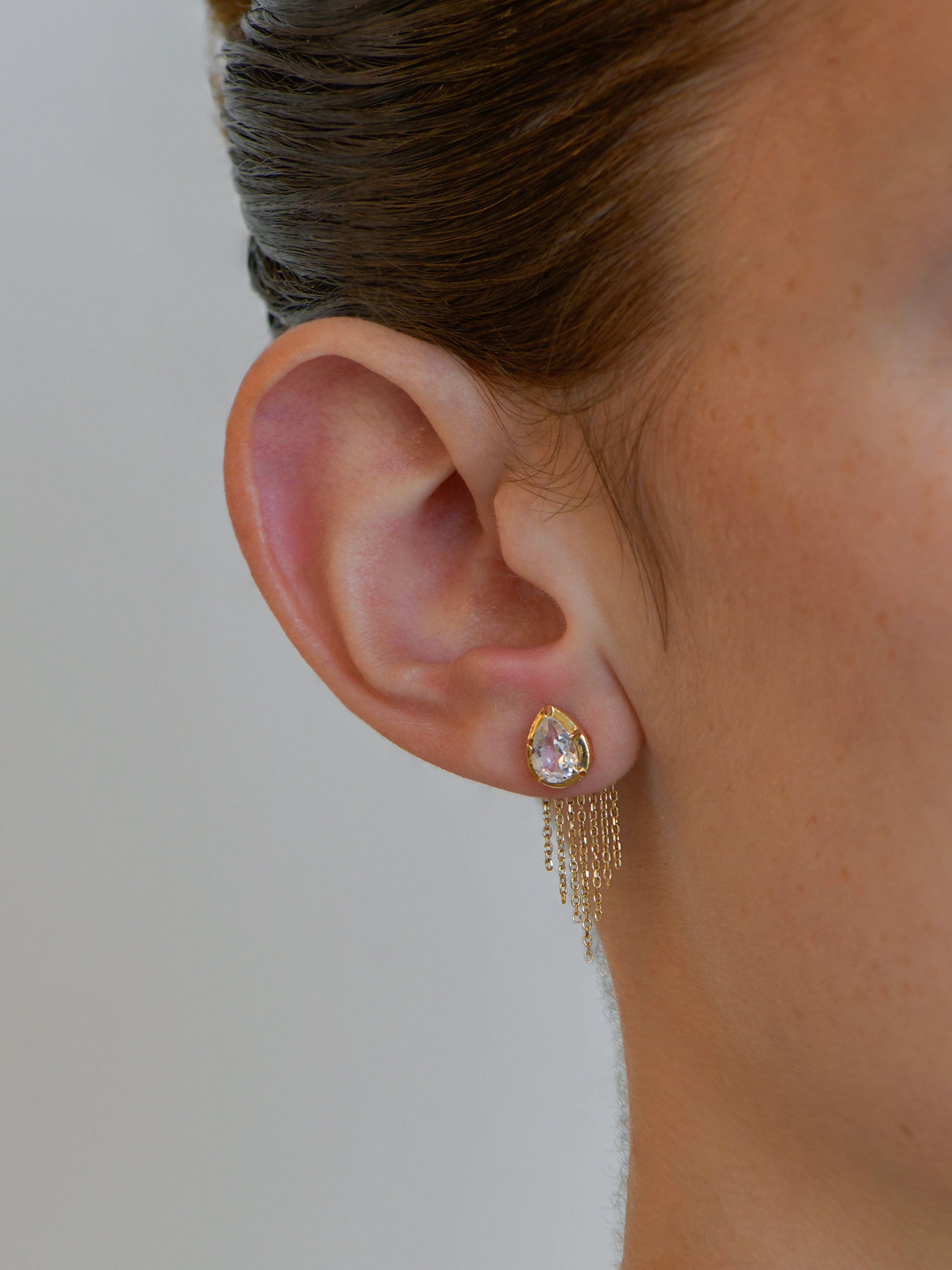 Mélia Fringe Pear Studs