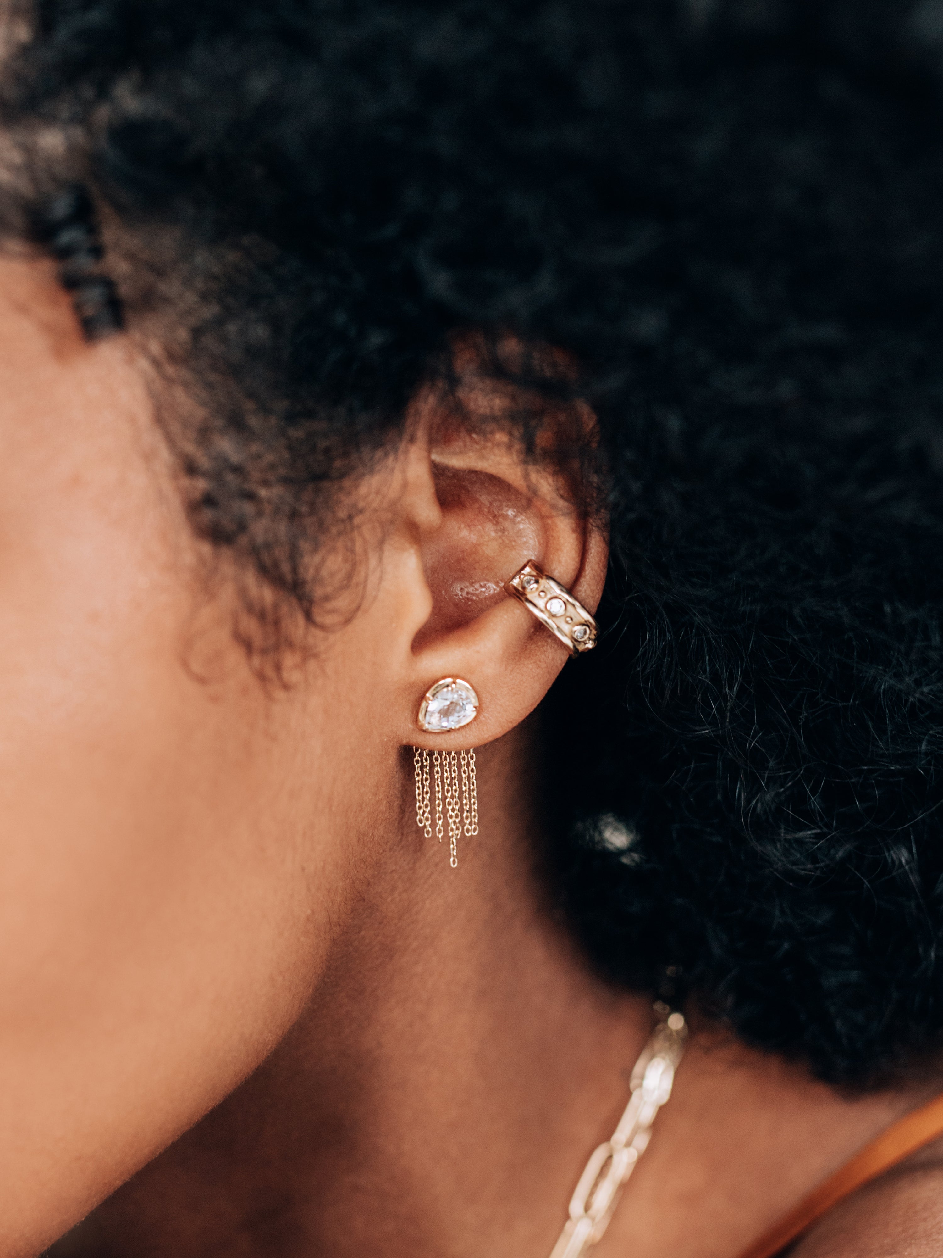 Mélia Fringe Pear Studs