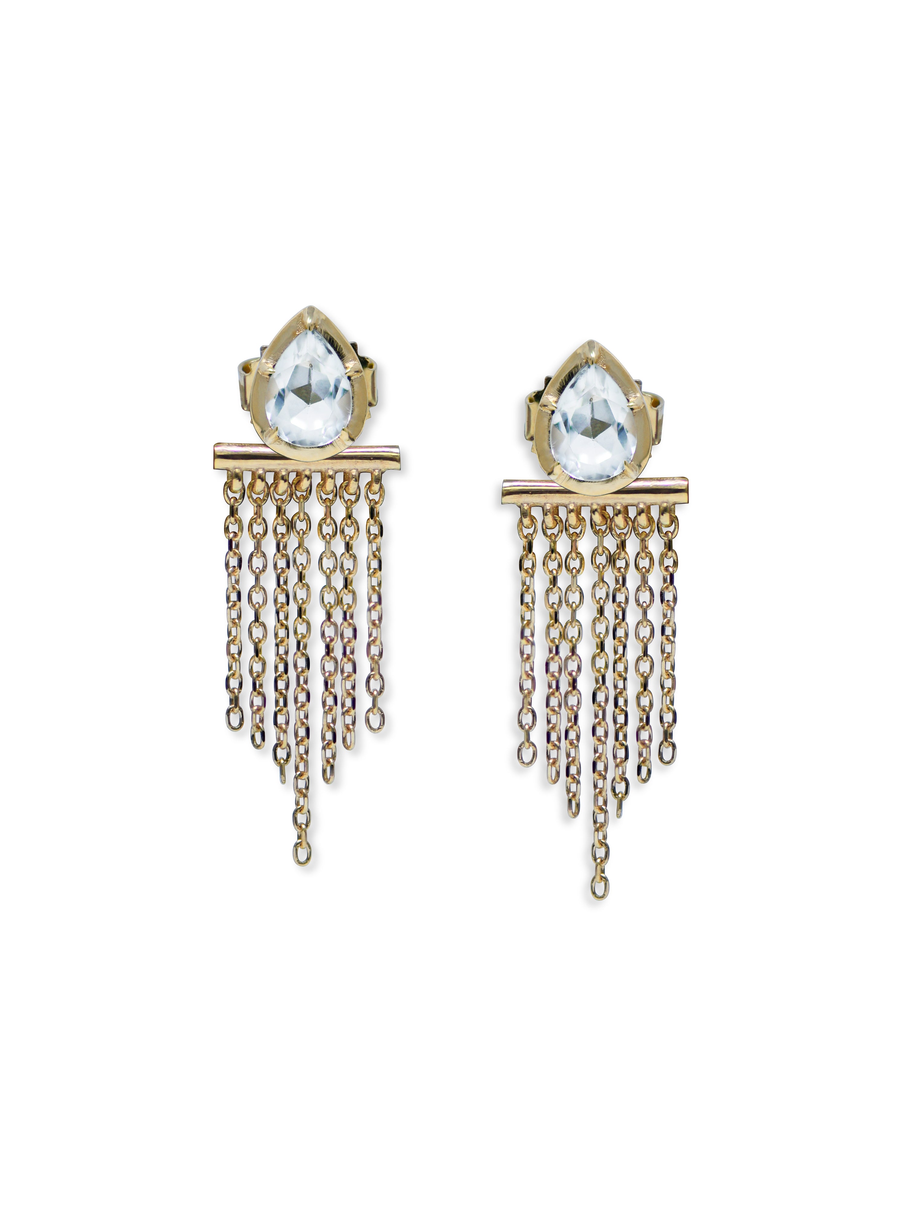 Mélia Fringe Pear Studs