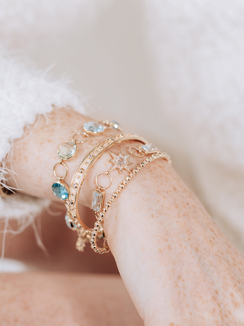 Classique Gemstone Bezel Link Bracelet