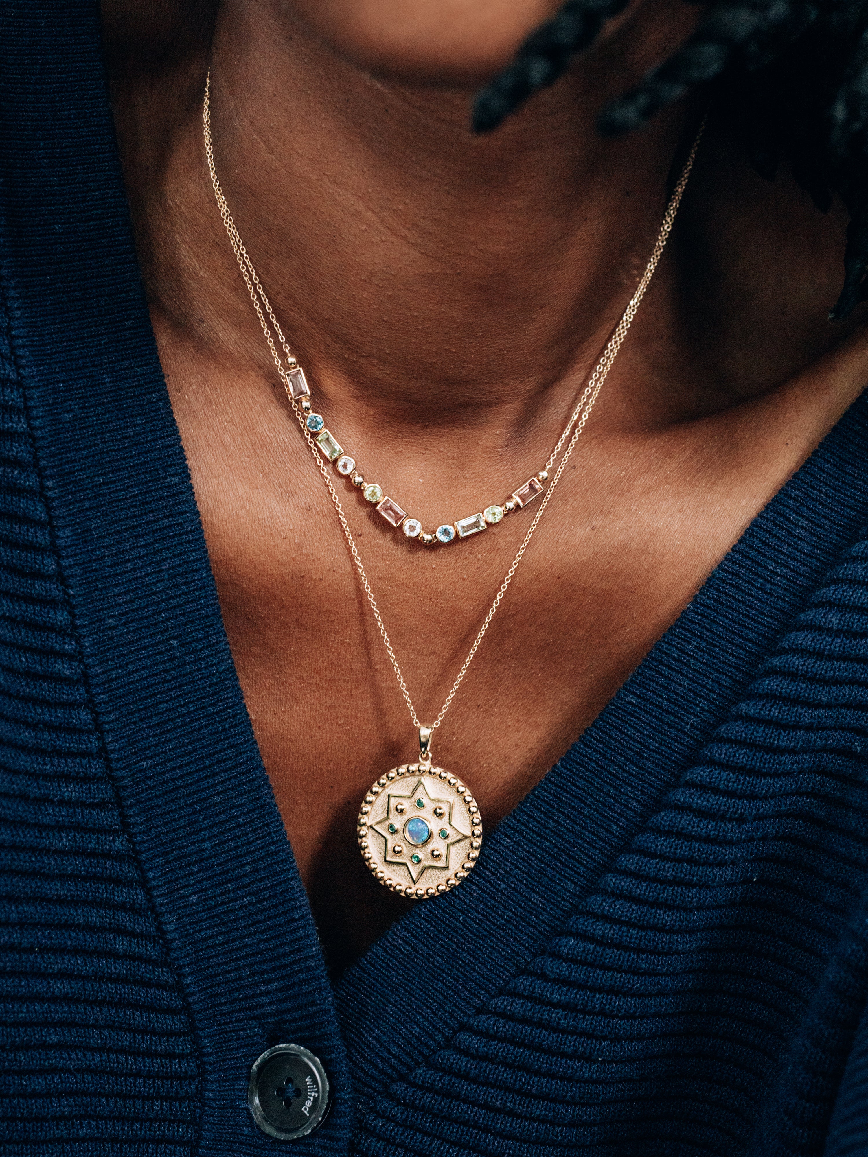 Cléo Micha Baguette Mixte Necklace