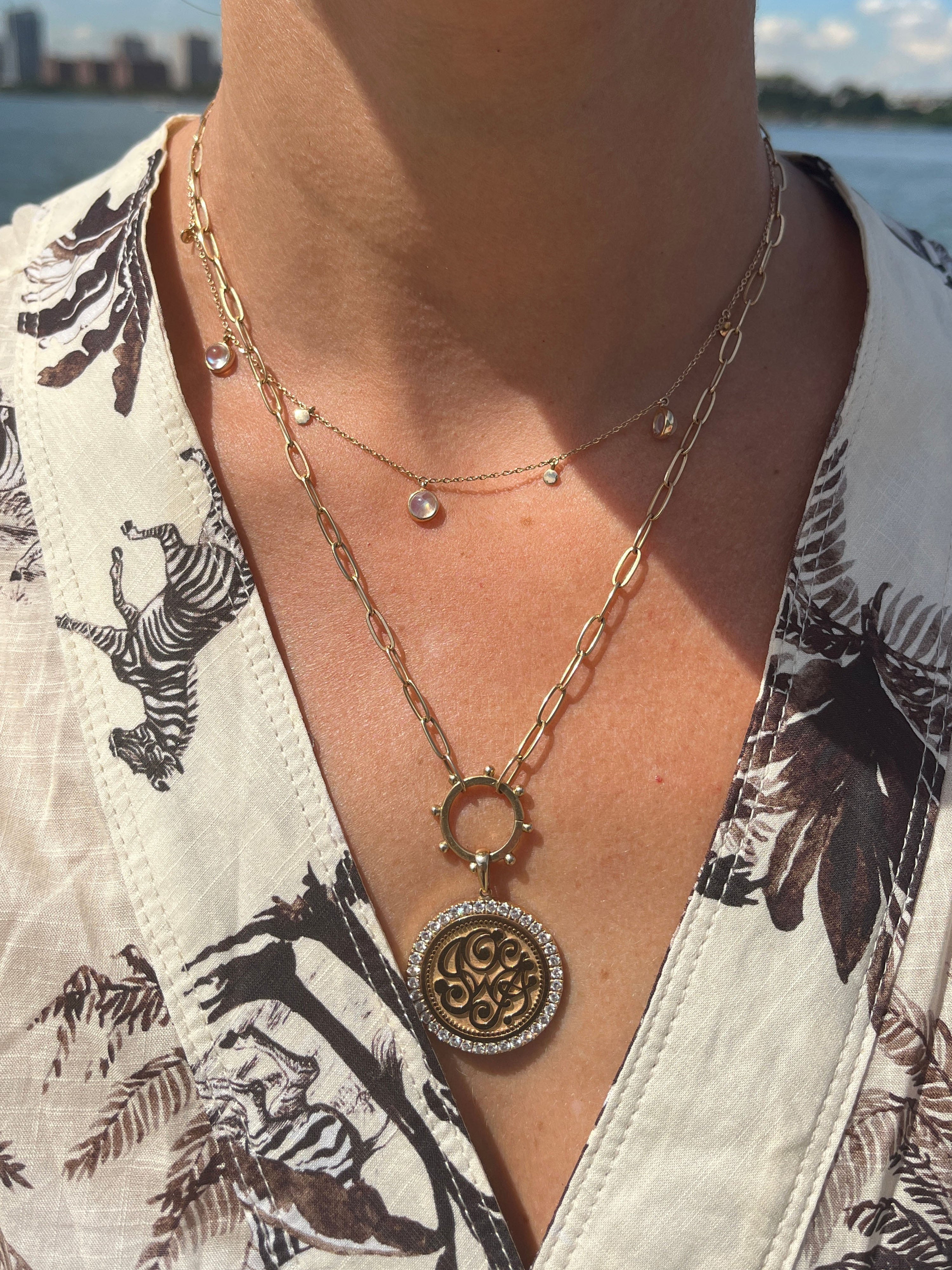 Cléo Moonstone Charm Necklace