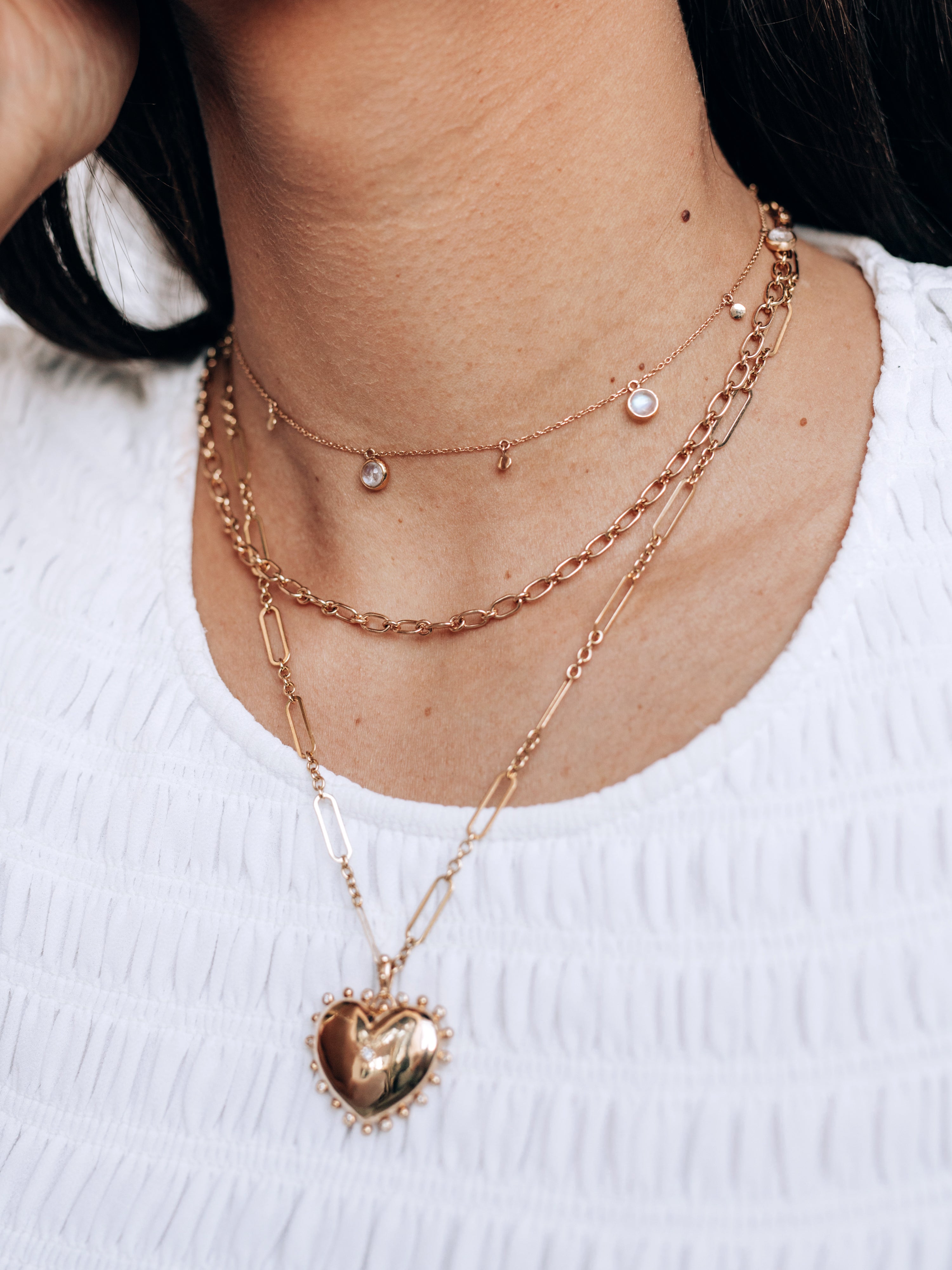 Cléo Moonstone Charm Necklace