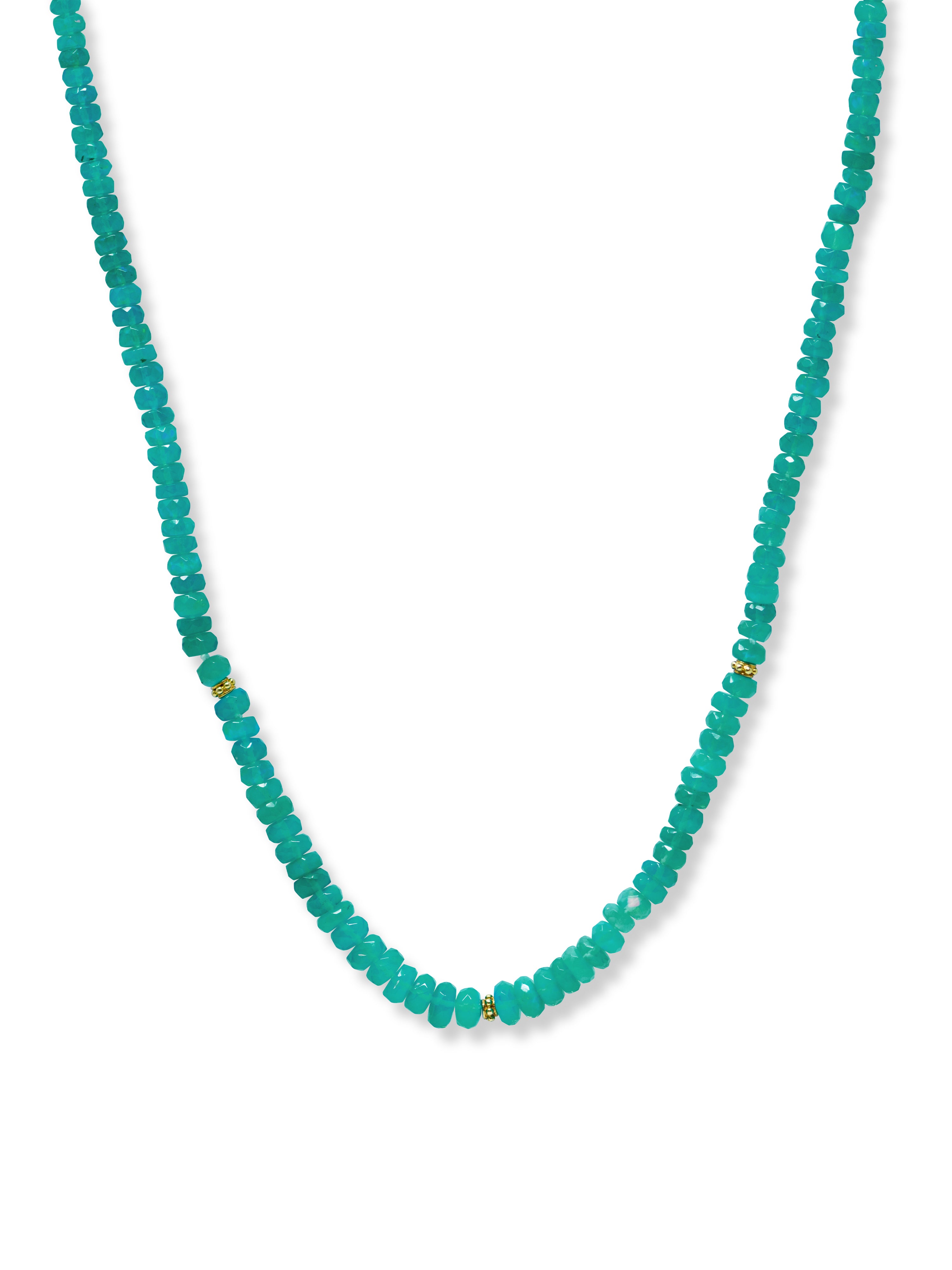 Bohème Faceted Paraiba Opal Rondelle Necklace