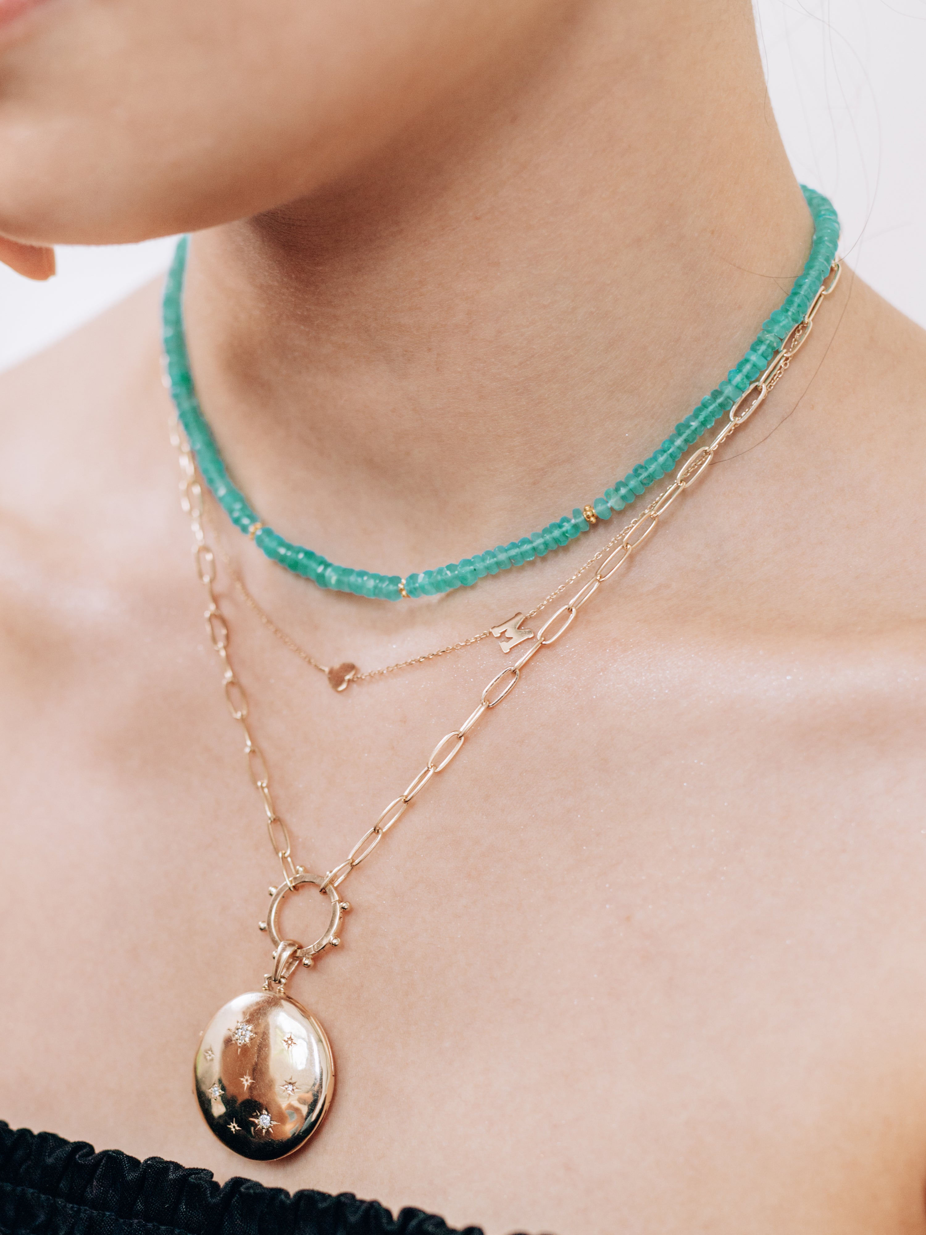 Bohème Faceted Paraiba Opal Rondelle Necklace