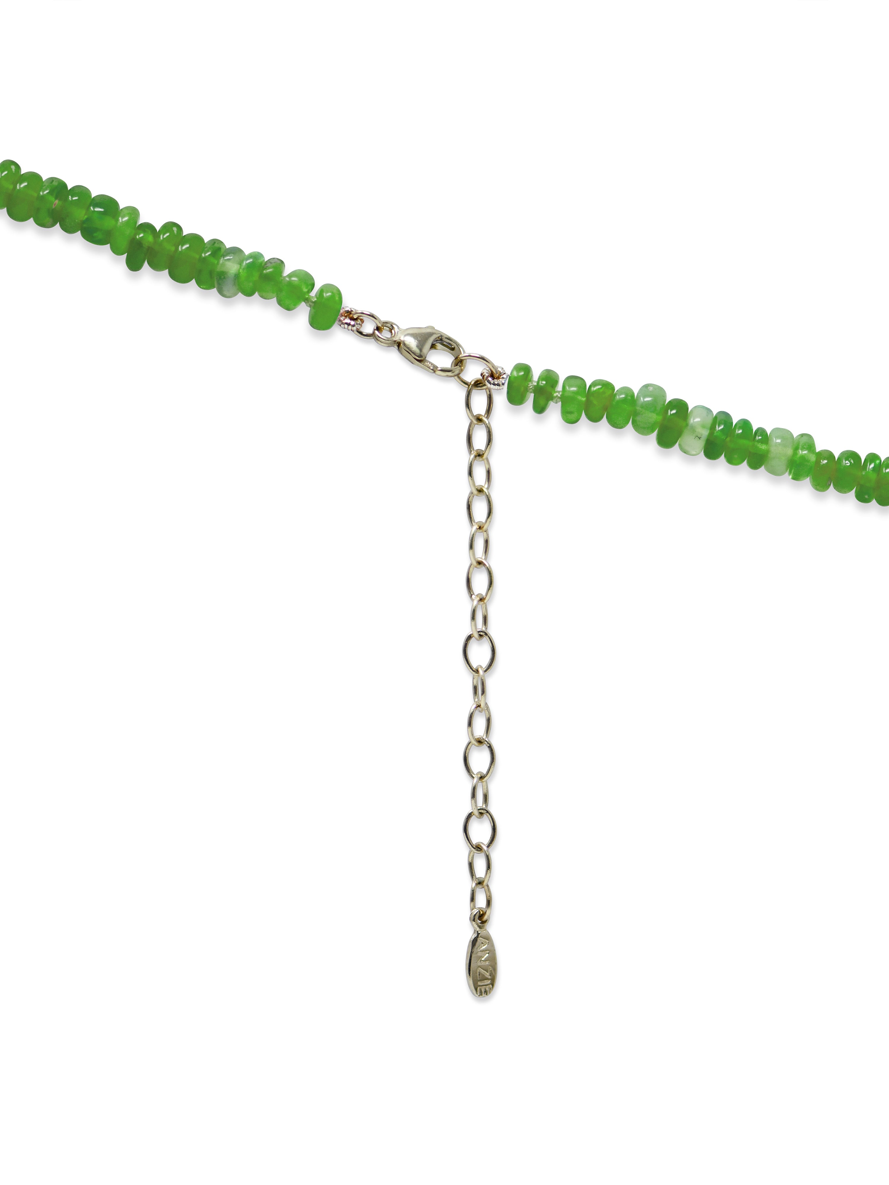 Bohème Smooth Green Opal Rondelle Necklace