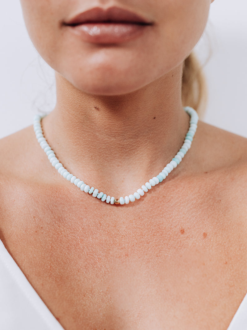 Bohème Smooth Peruvian Opal Rondelle Necklace