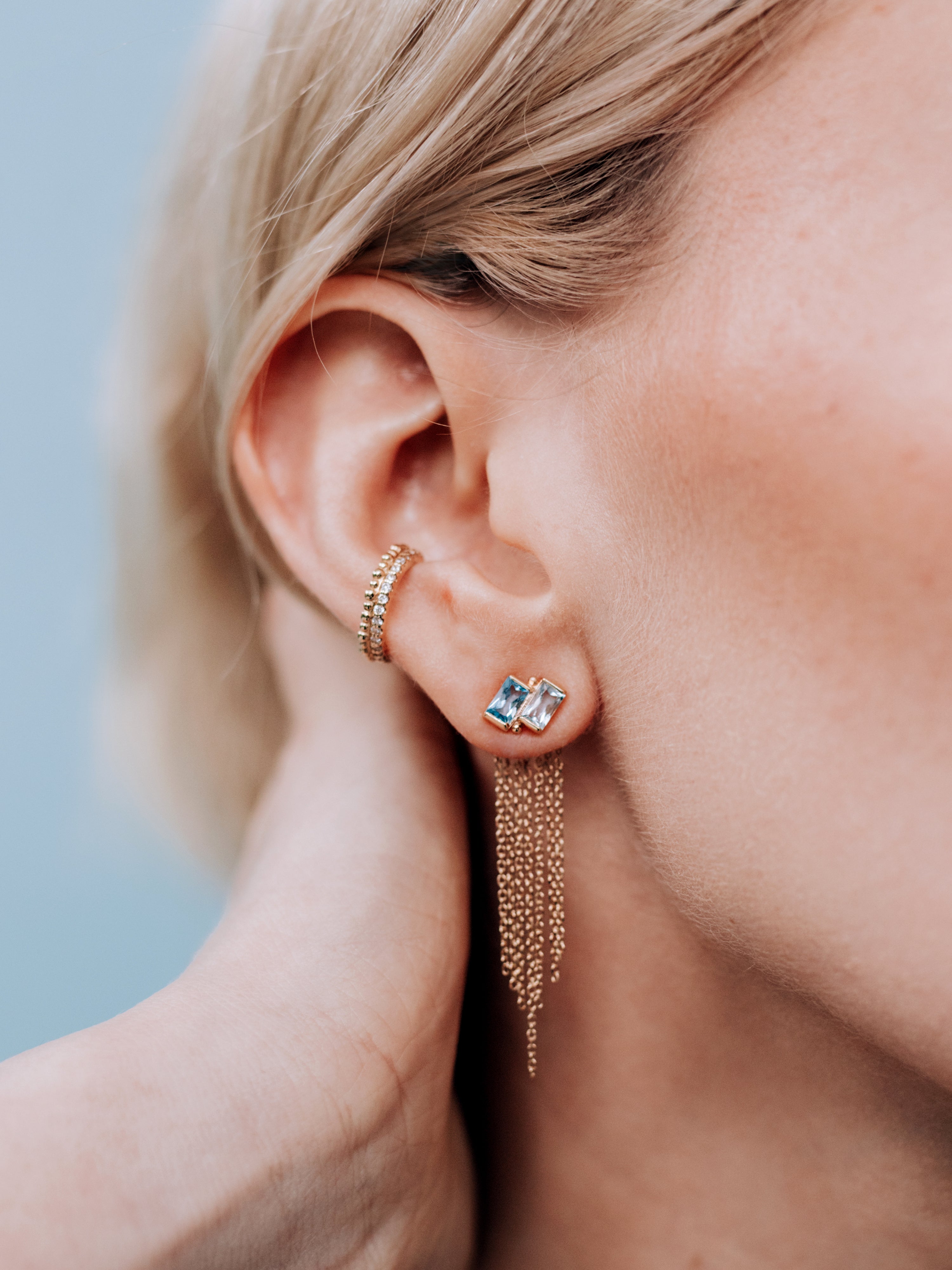 Cléo Long Fringe Earring Backing