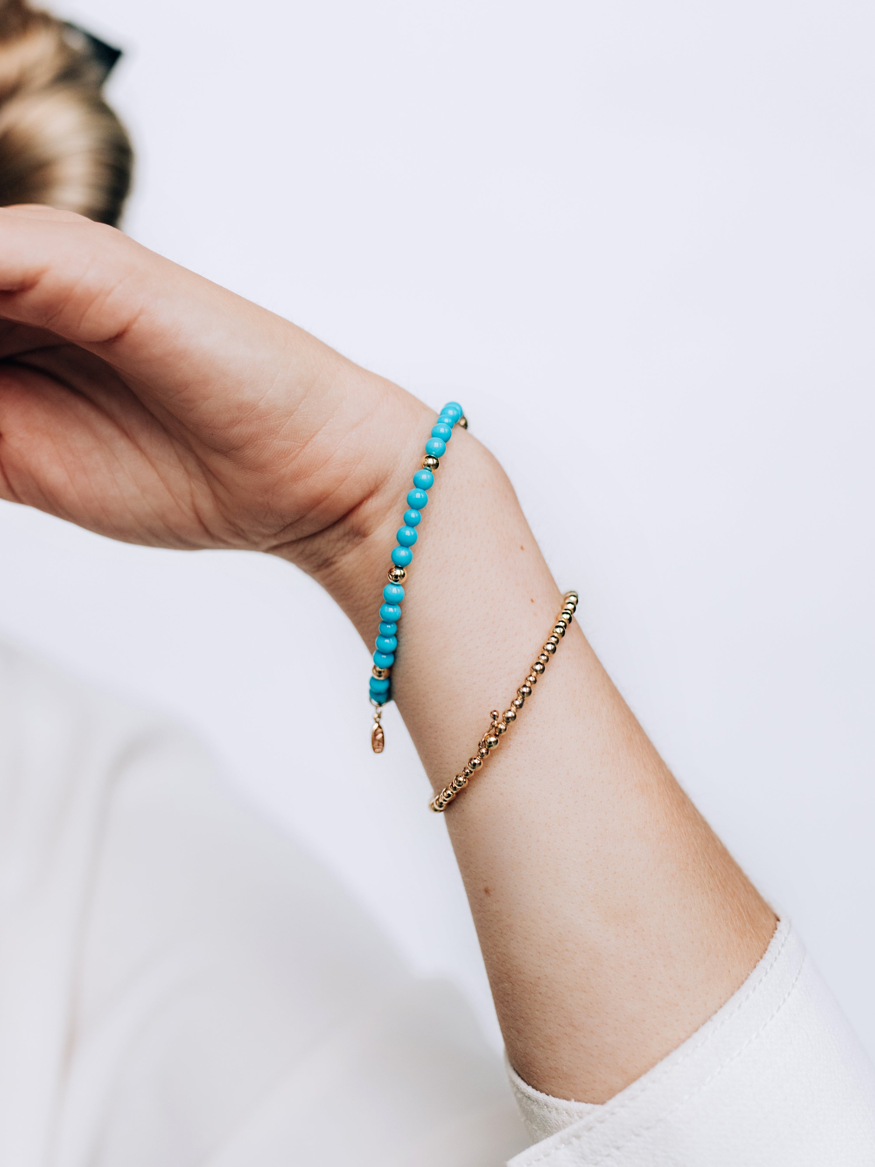 Bohème Round Turquoise and Gold Bracelet