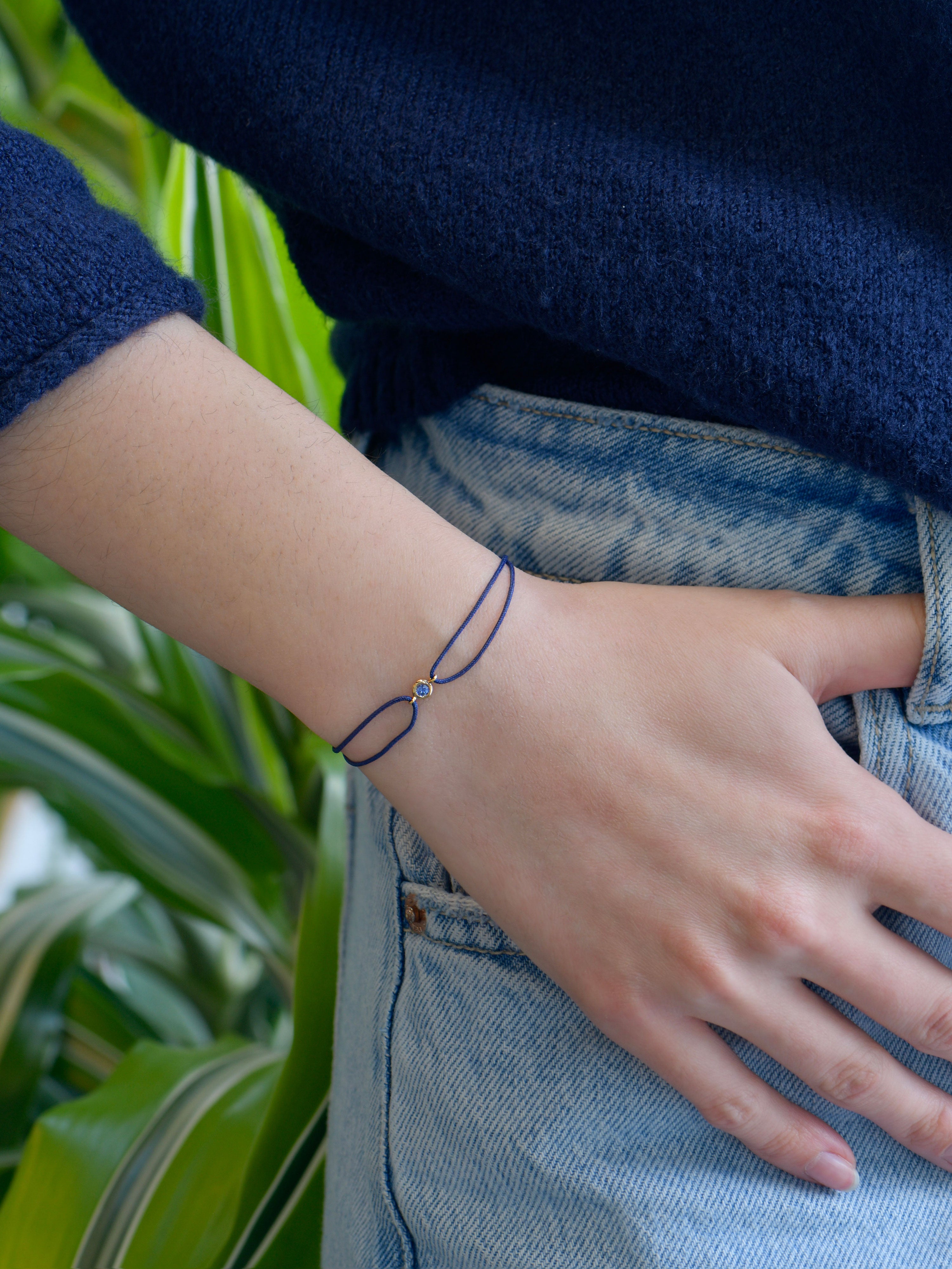 Limited-Edition Amie Blue Sapphire Lifesaver Cord Bracelet