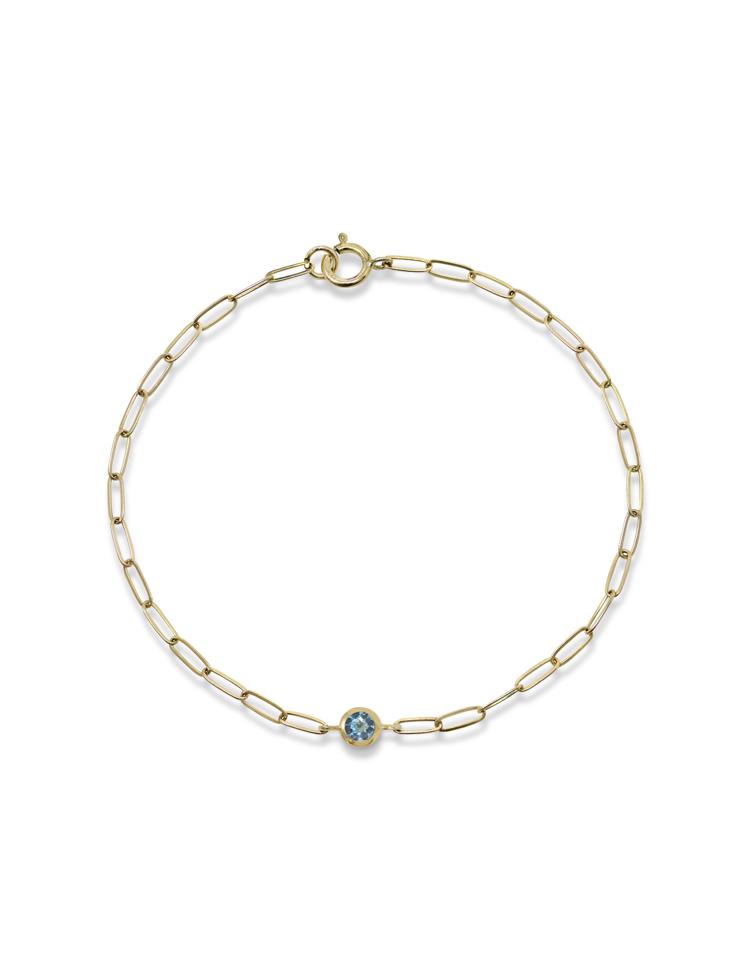 Classique Birthstone Paperclip Bracelet