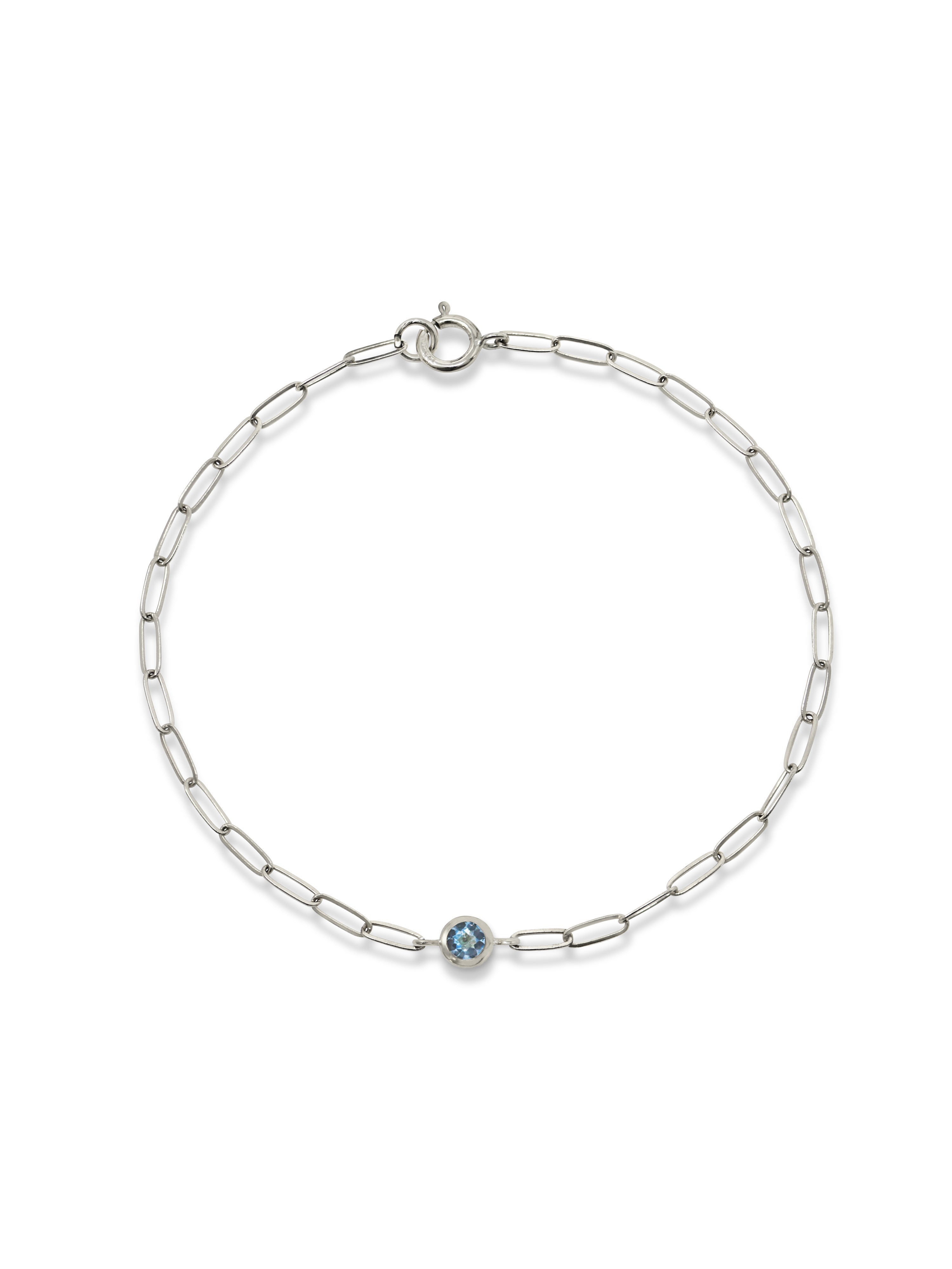 Classique Birthstone Paperclip Bracelet