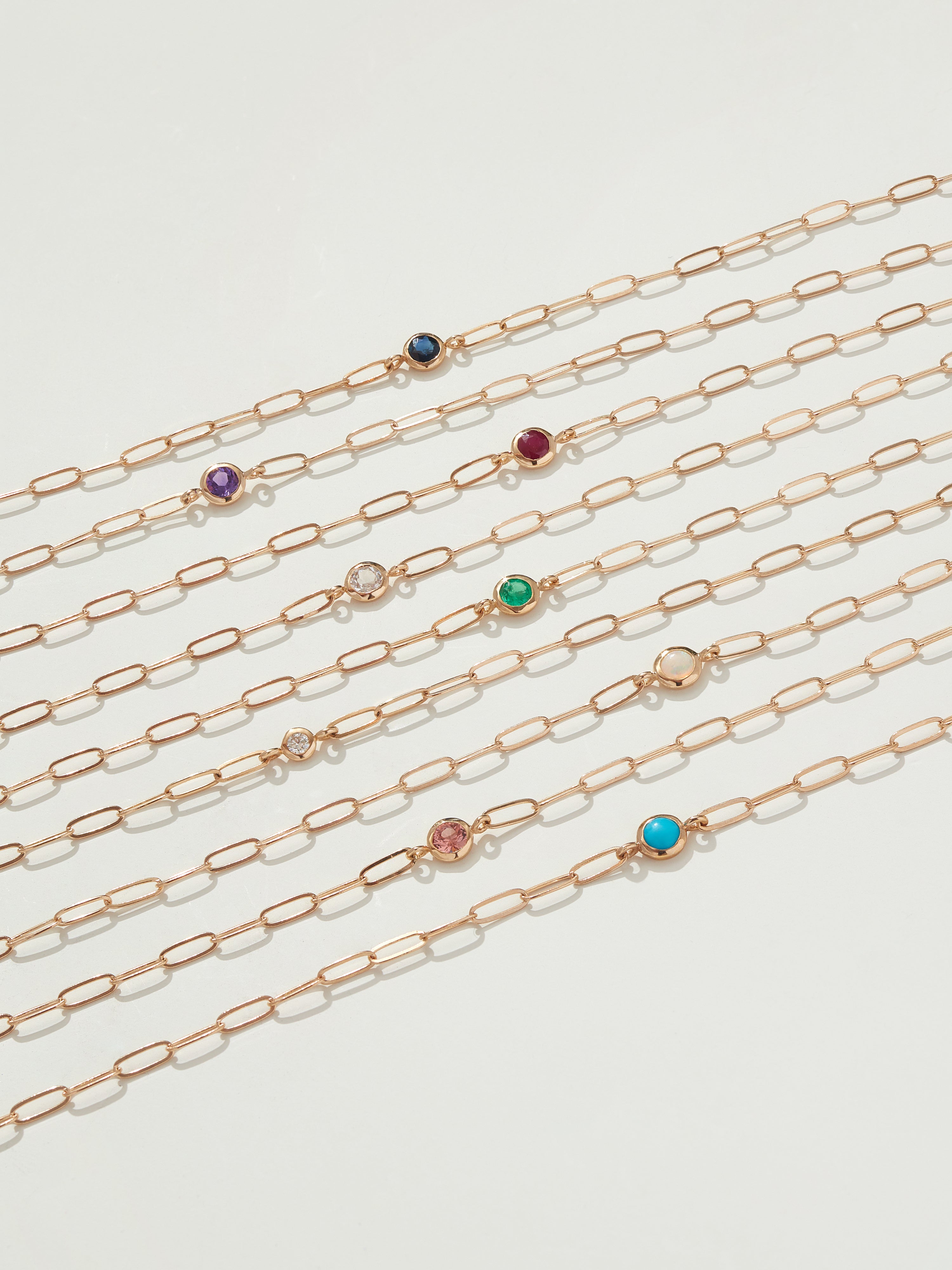 Classique Birthstone Paperclip Bracelet