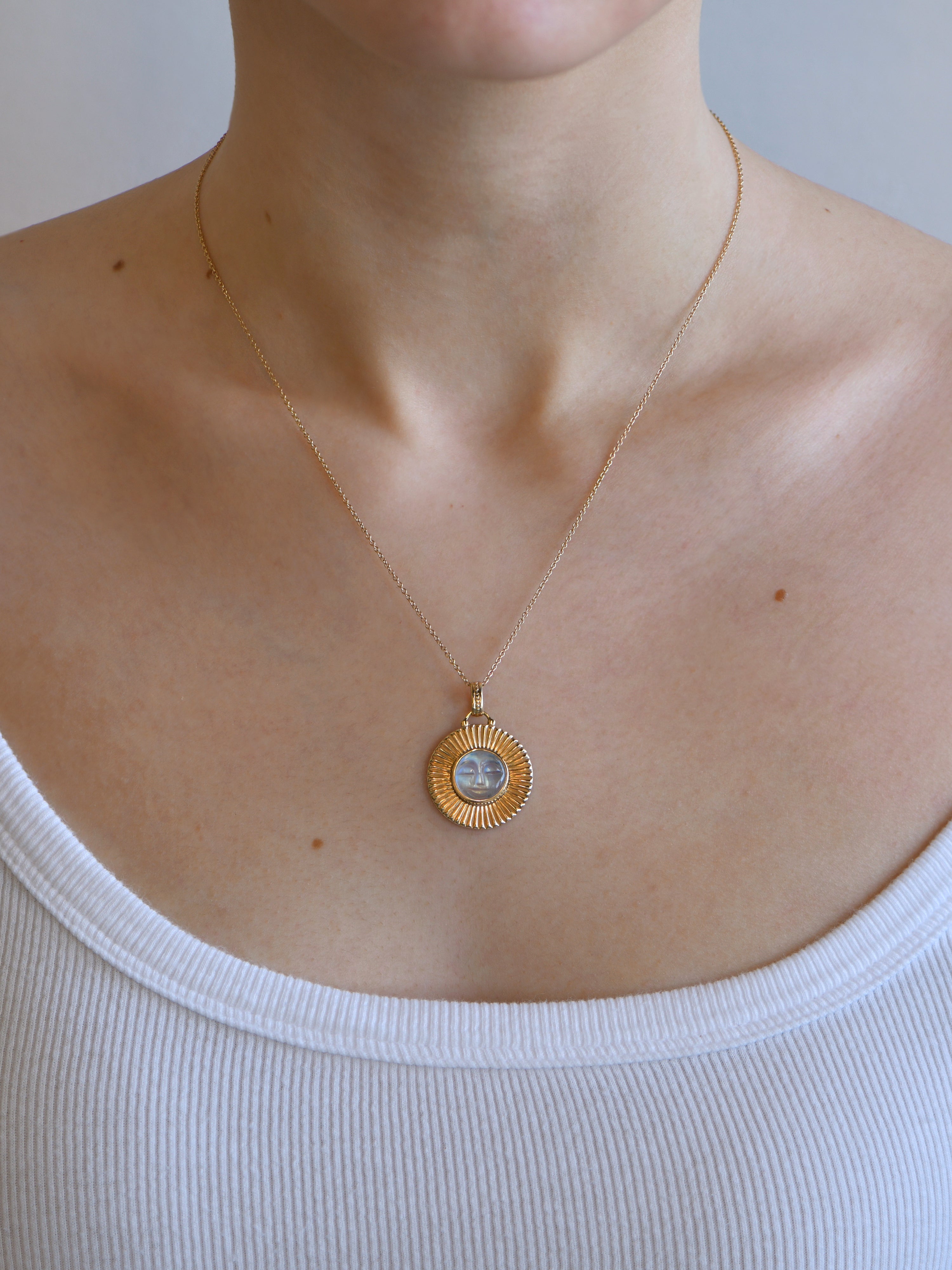 Aztec Man on the Moon Ripple Medallion