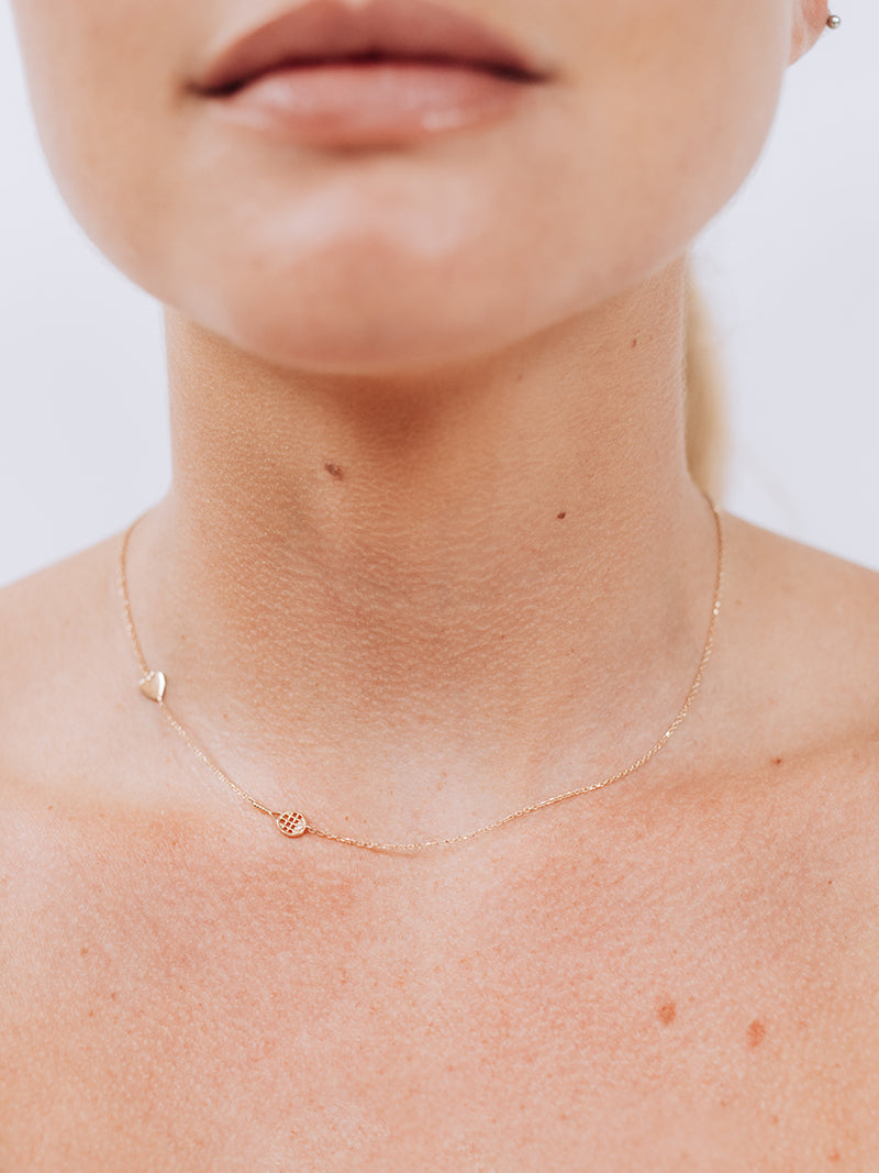 Love Letter Kelly Tennis Racket and Heart Necklace