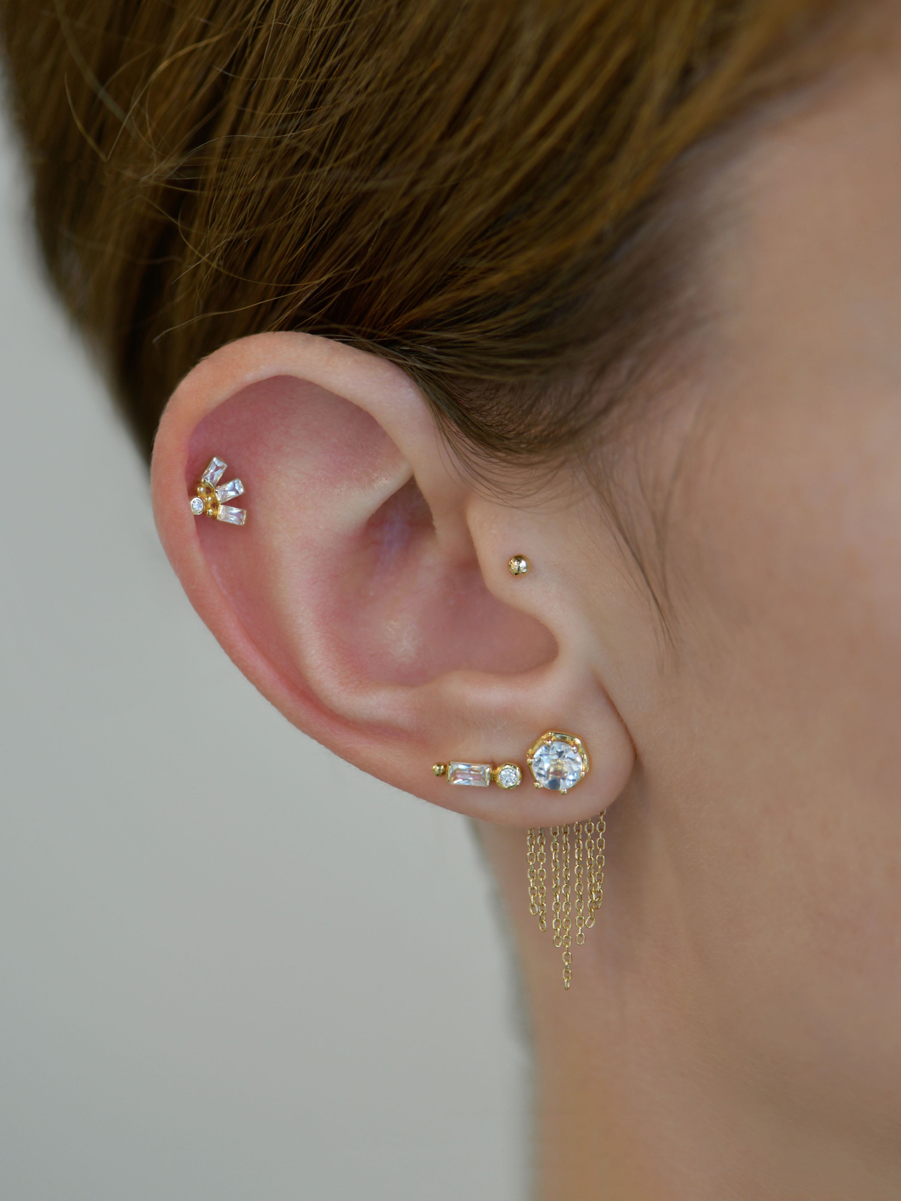 Anzie x Mel Soldera Petite Deco Fan Single Stud