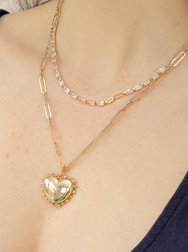 Cléo Carré Baguette Tennis Necklace