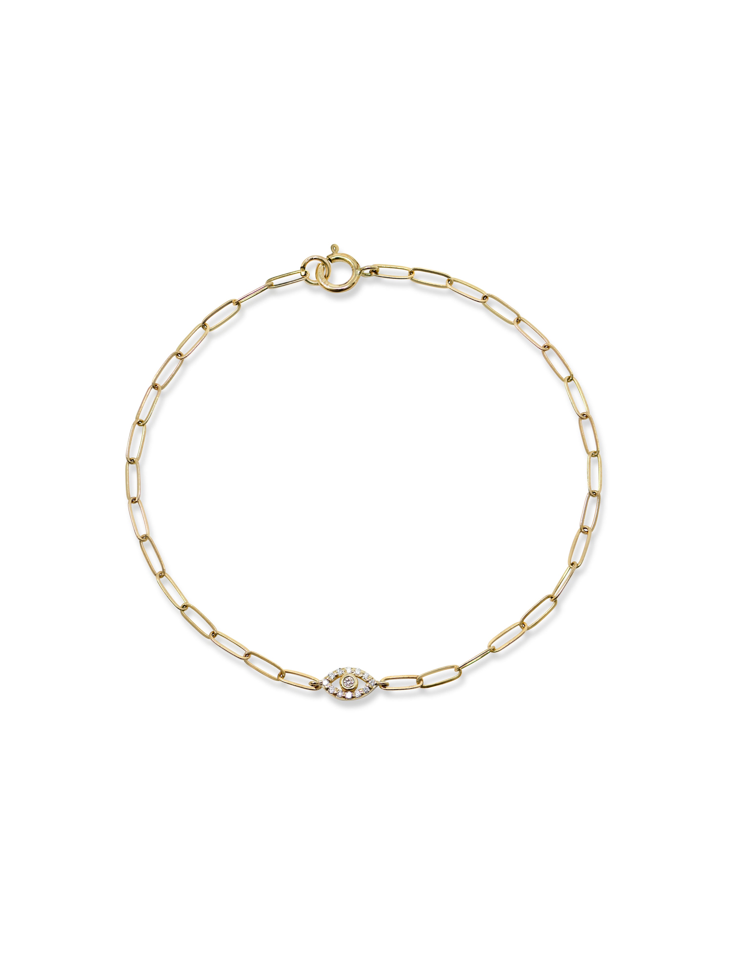 Classique Evil Eye Paperclip Bracelet