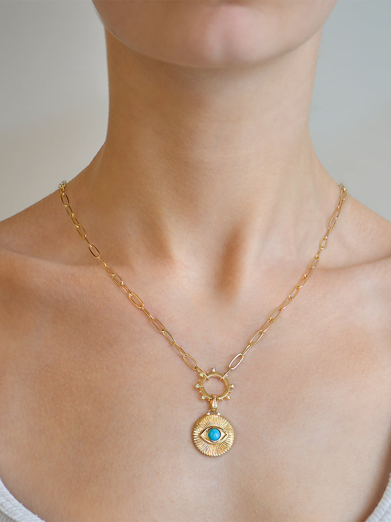 Classique Evil Eye Ripple Fluted Medallion